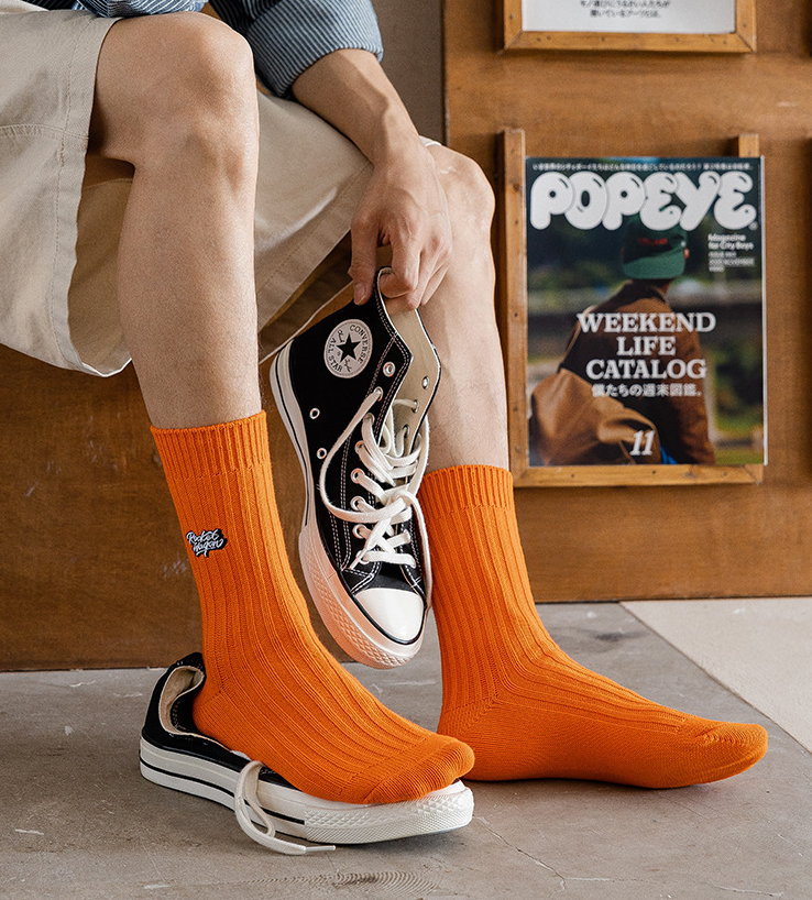 【SCDS004】日系字母刺繡簡約設計針織長襪