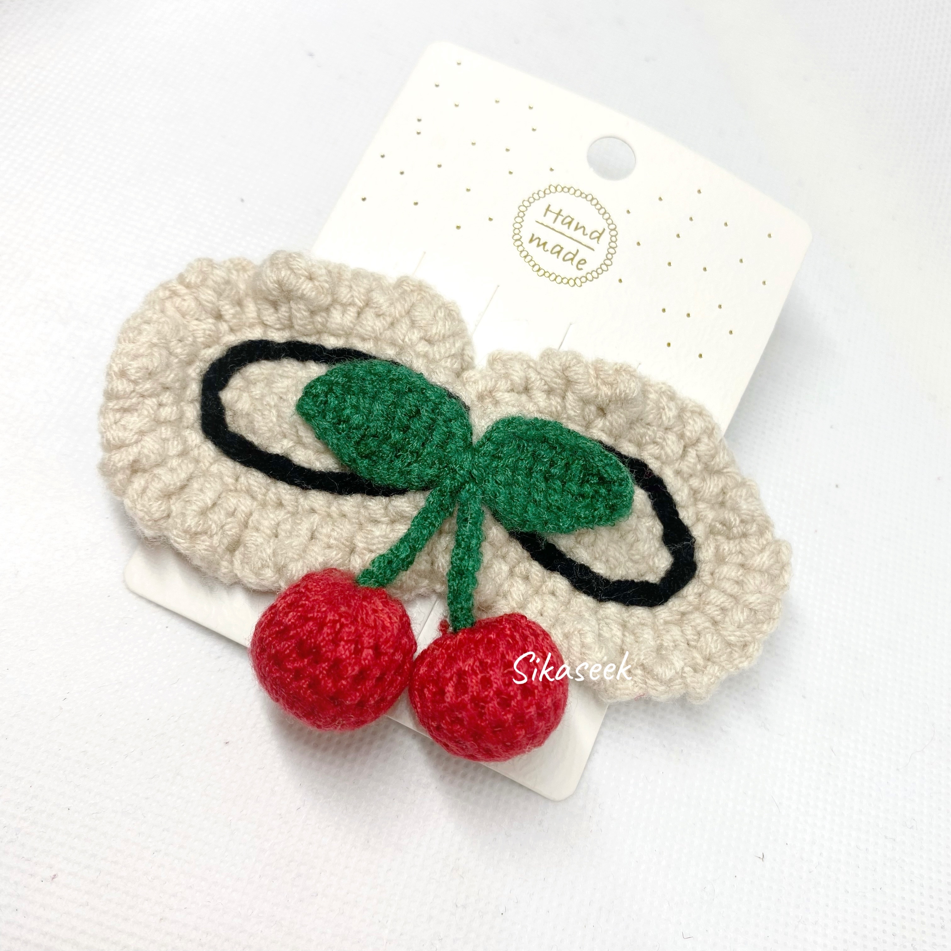 SK9243  櫻桃毛線頭夾