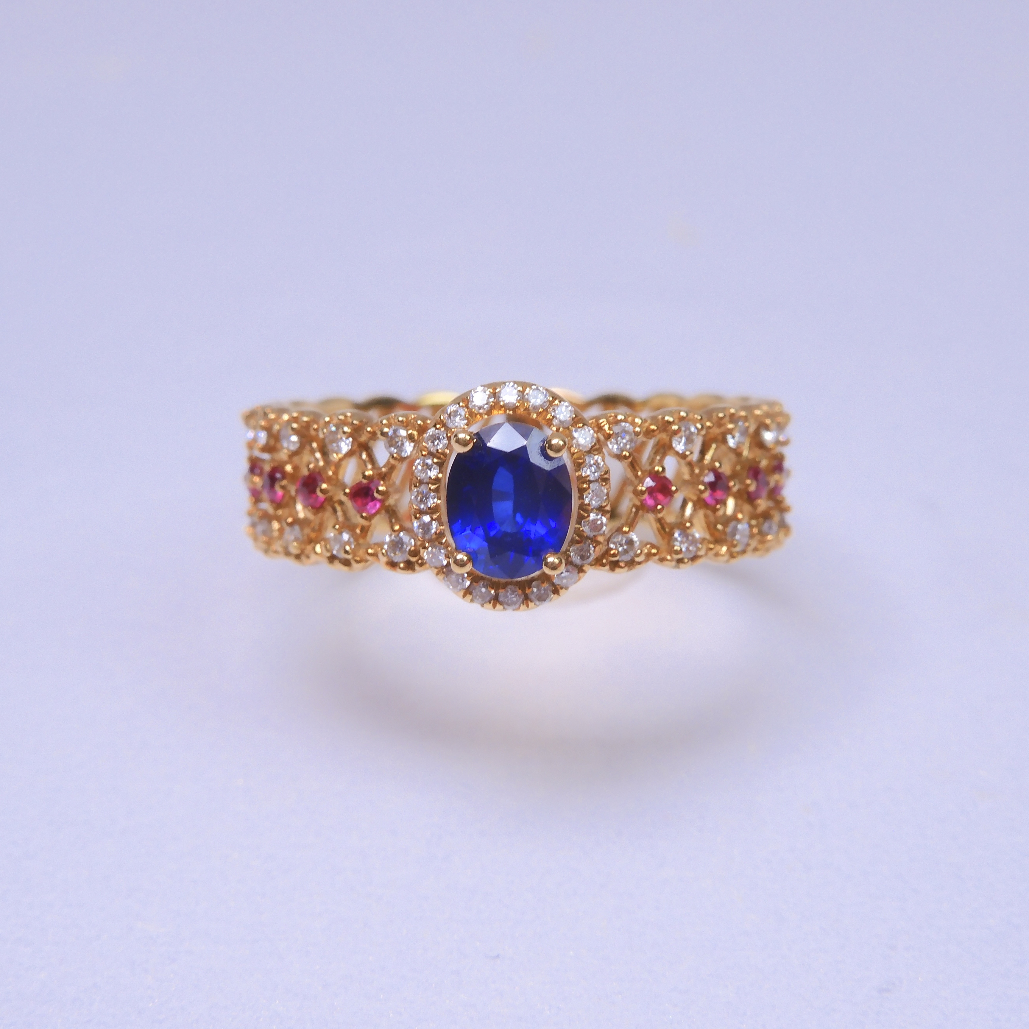 18K金 0.64ct 藍寶石戒指