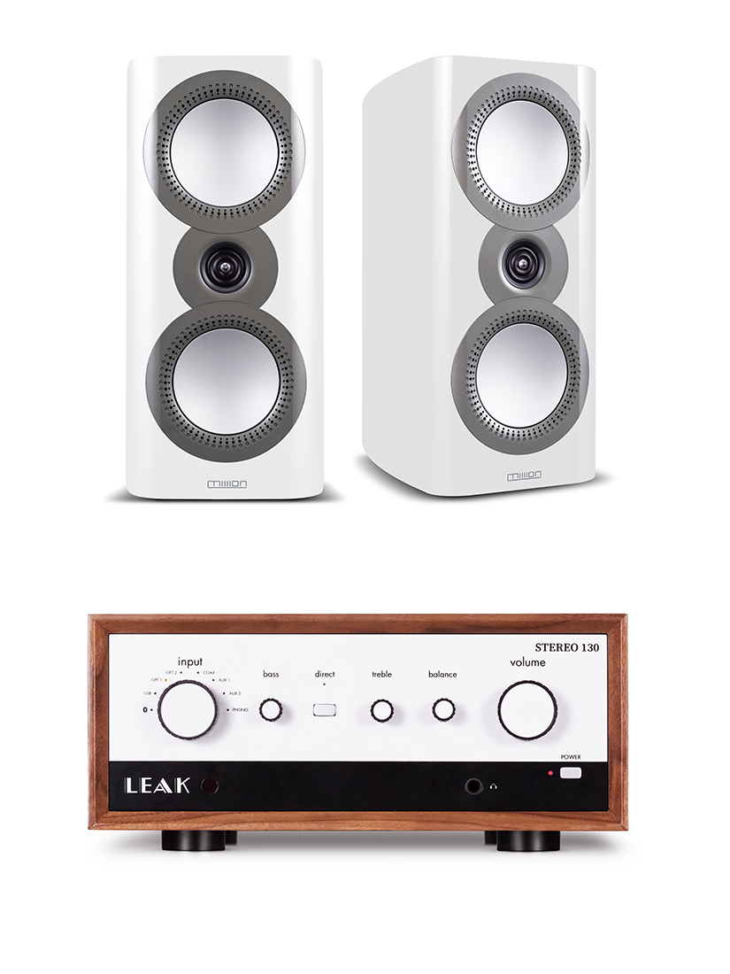 英國 Mission ZX-2 書架型音響(白)+ 英國 LEAK STEREO 130 兩聲道綜合擴大機
