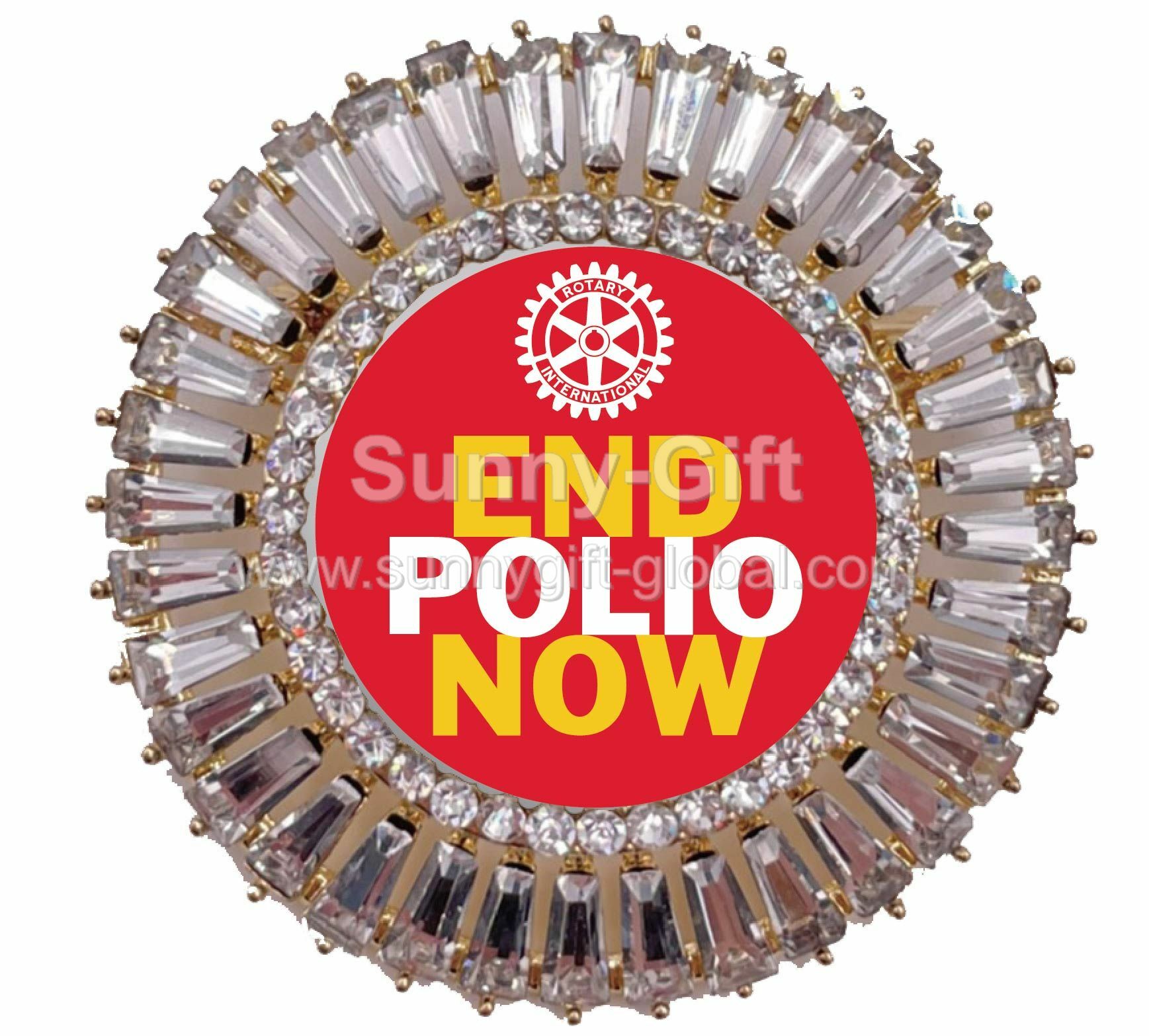 End Polio Now - Silk scarf clip + necklace pendant (two-in-one)