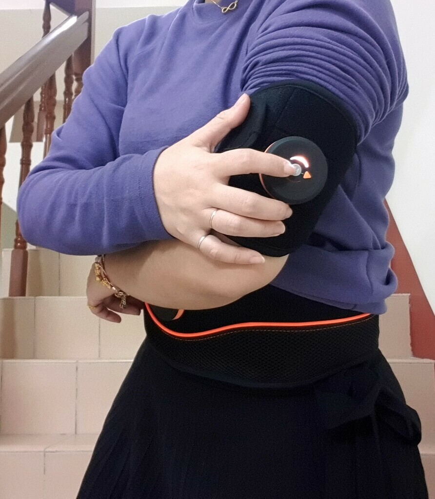 小冰推薦微電流炫腹爆汗健身按摩腰帶手臂，久坐族必備