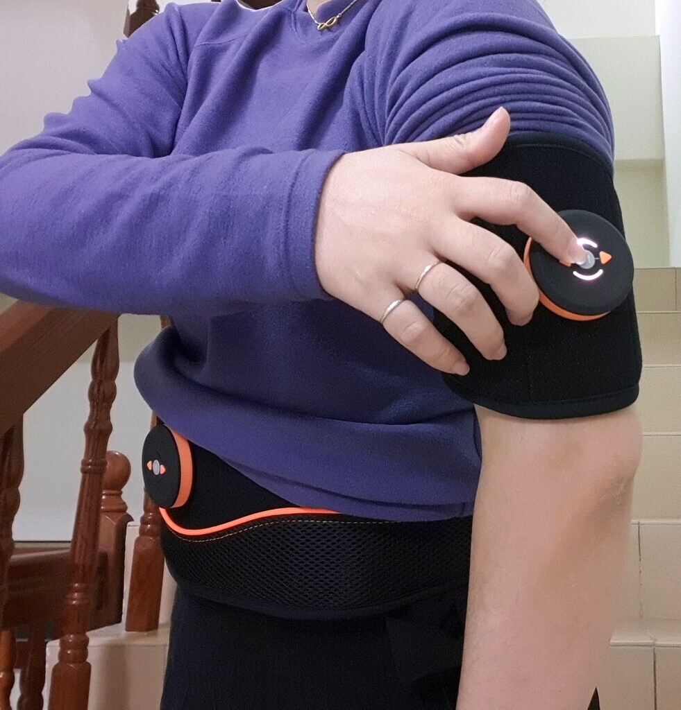 小冰推薦微電流炫腹爆汗健身按摩腰帶手臂，久坐族必備