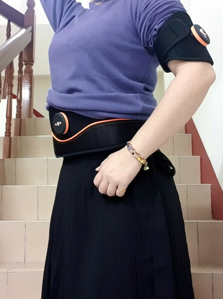 小冰推薦微電流炫腹爆汗健身按摩腰帶手臂，久坐族必備