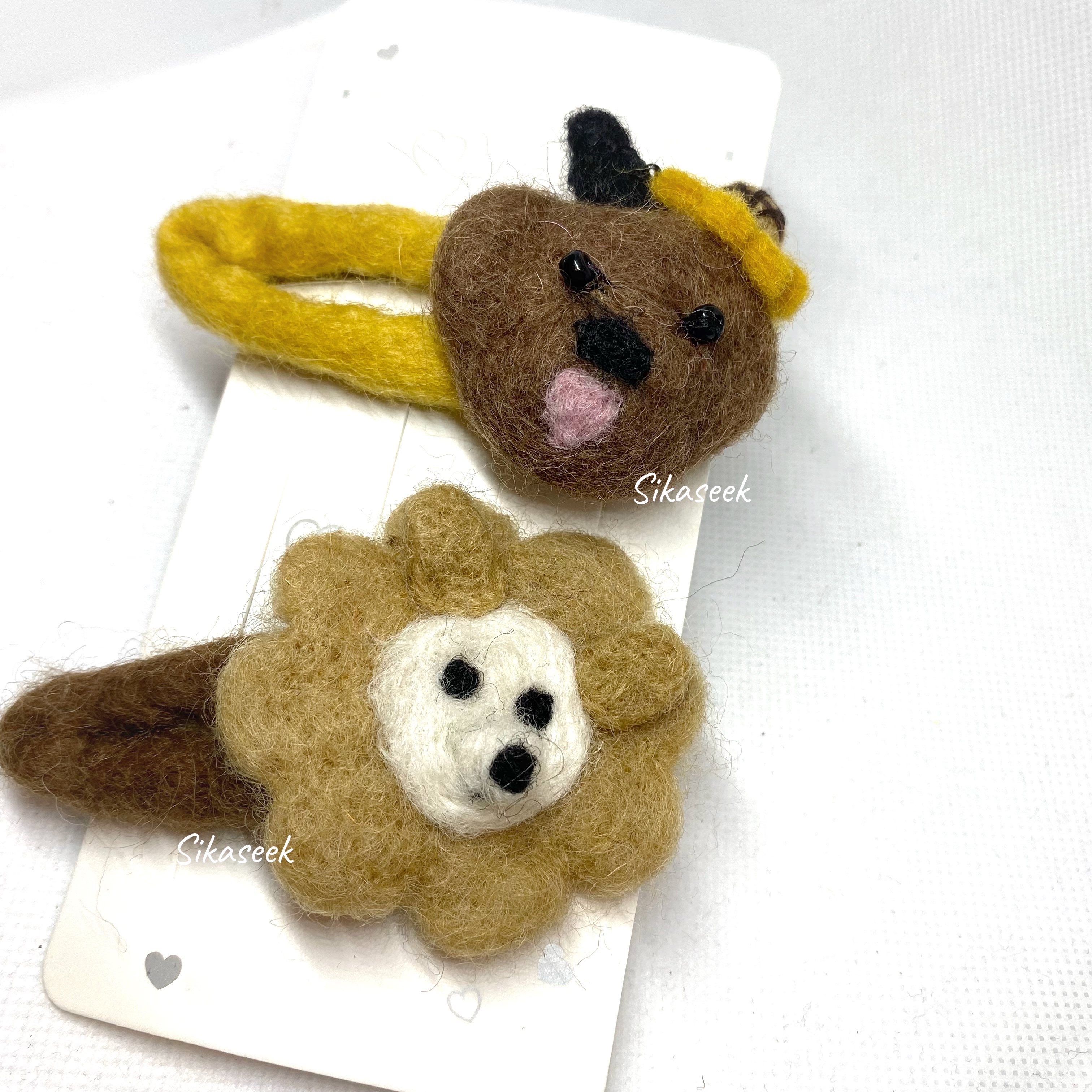 SK9245  羊毛氈動物頭夾 5款可選