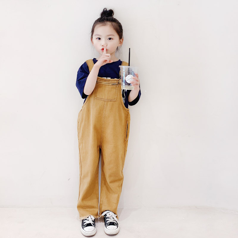 親子款  日系休閒卡其吊帶褲&字母短T