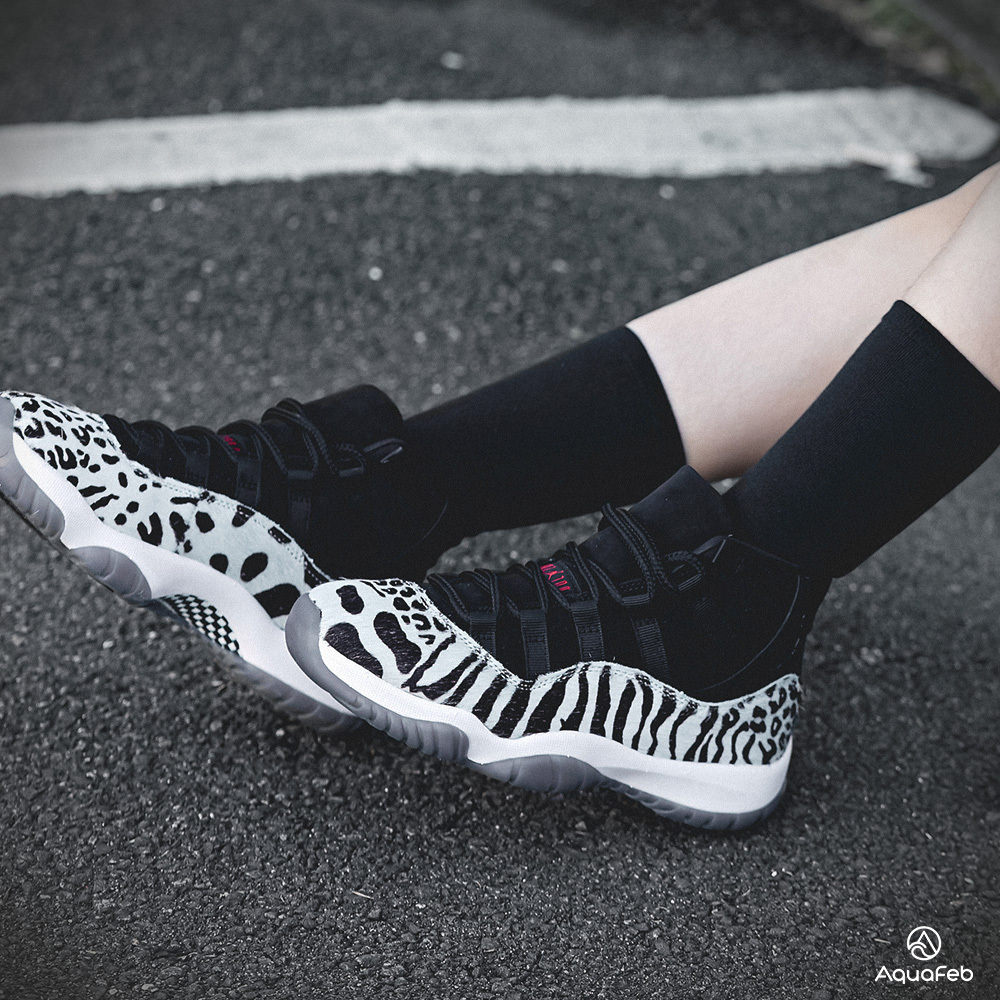 Nike Air Jordan 11 "Animal Instinct" 女 黑白 豹紋 AJ11 AR0715-010