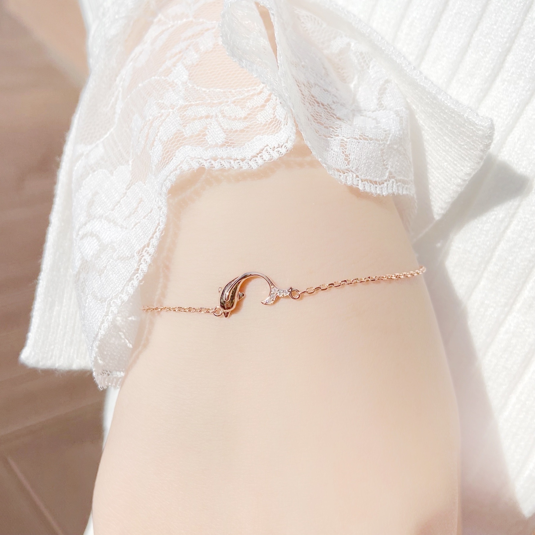 | 925 Silver・White Gold・Rose Gold | Dolphin Jump Bracelet（Silver / Rose Gold） | BR0548 |