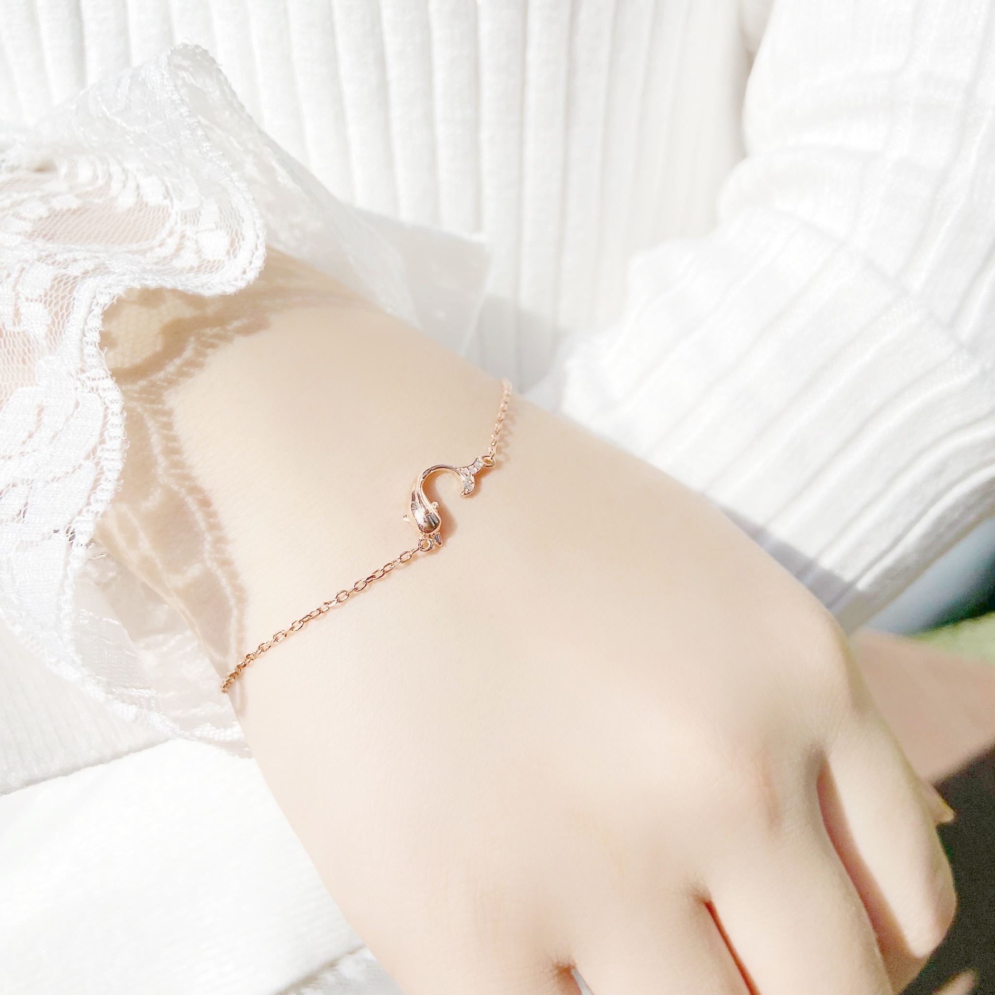 | 925 Silver・White Gold・Rose Gold | Dolphin Jump Bracelet（Silver / Rose Gold） | BR0548 |