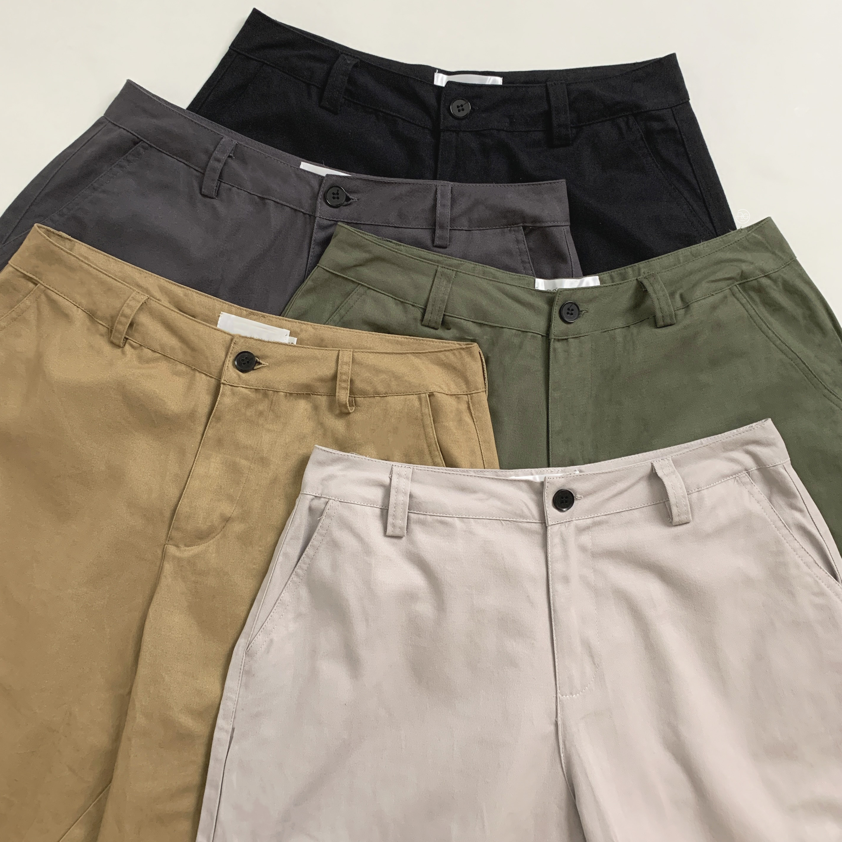 #1657 日系復古素面工裝寬長褲