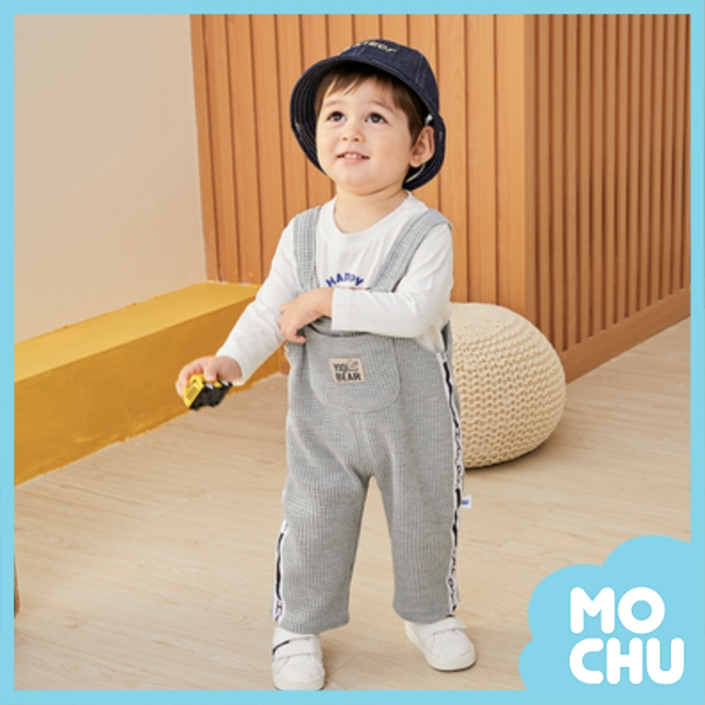 簡約個性格紋吊帶褲