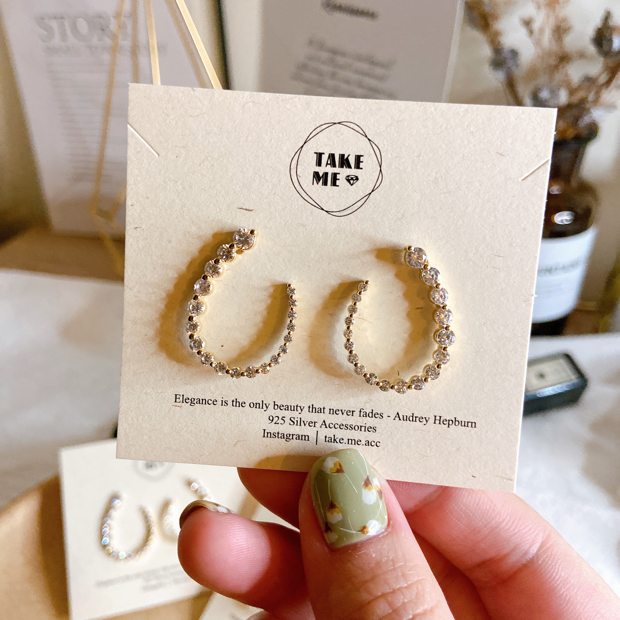 漫漫月空 │ 純銀針耳環