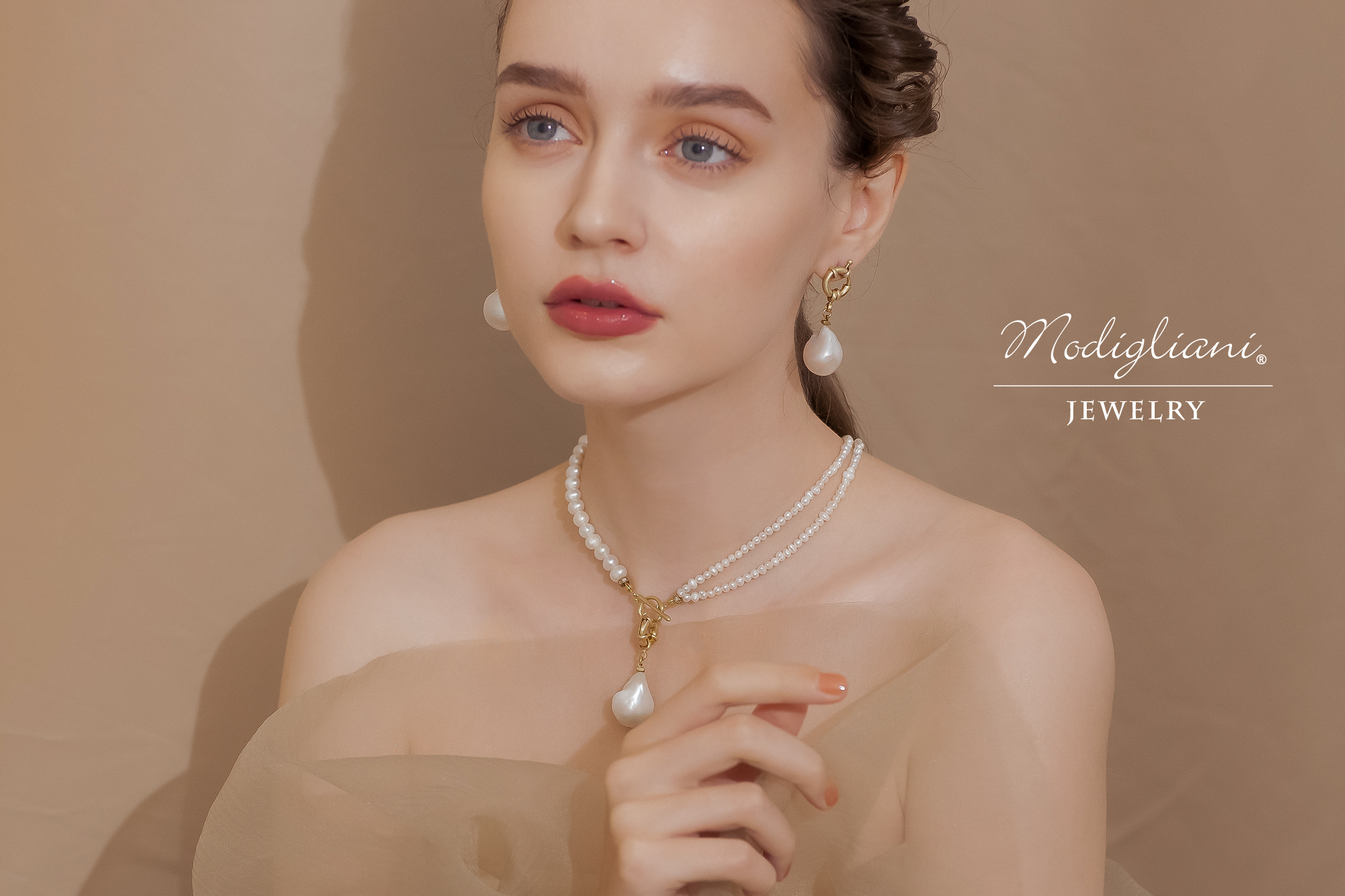 黃銅,黃銅飾品,天然珍珠,OT扣,優雅,項鍊