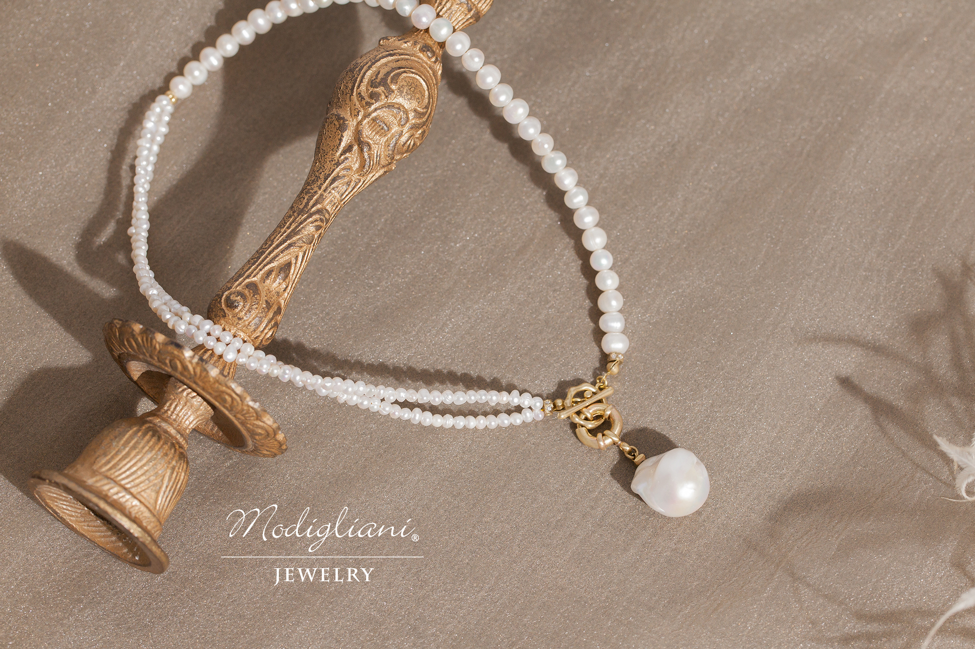 黃銅,黃銅飾品,天然珍珠,OT扣,優雅,項鍊