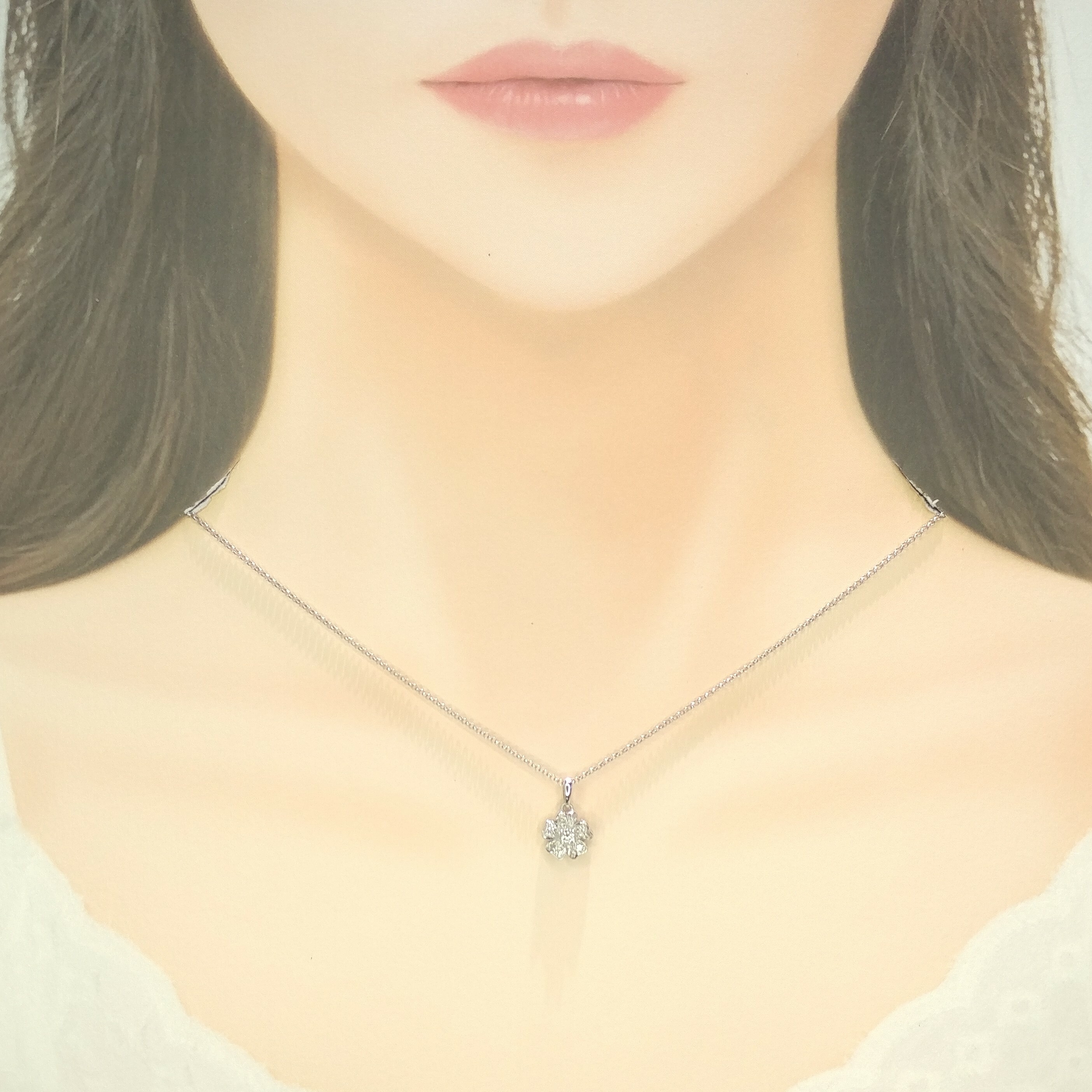 18K White Gold 0.11ct Diamond Pendant