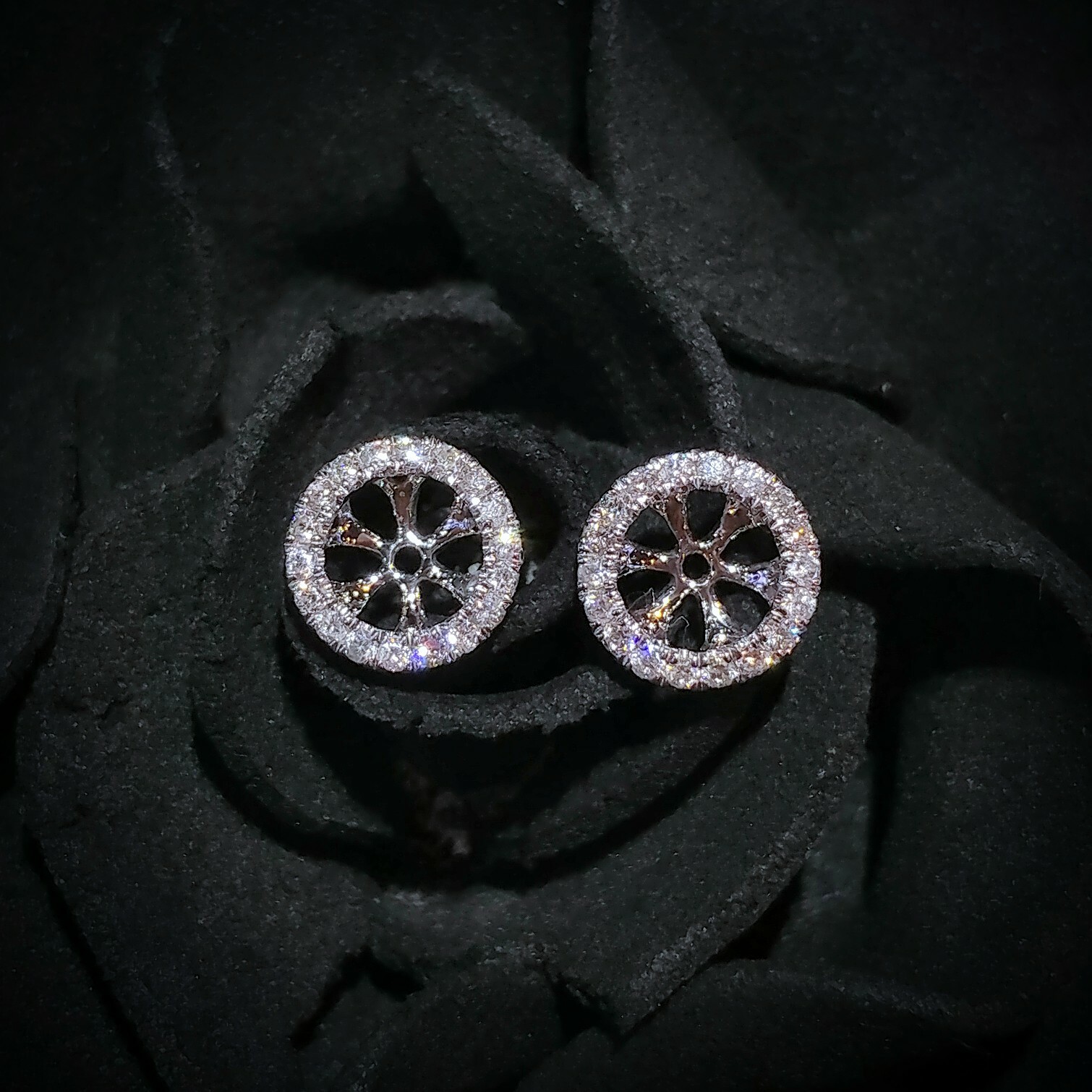 18K White Gold 0.20ct Diamond Earrings Jacket