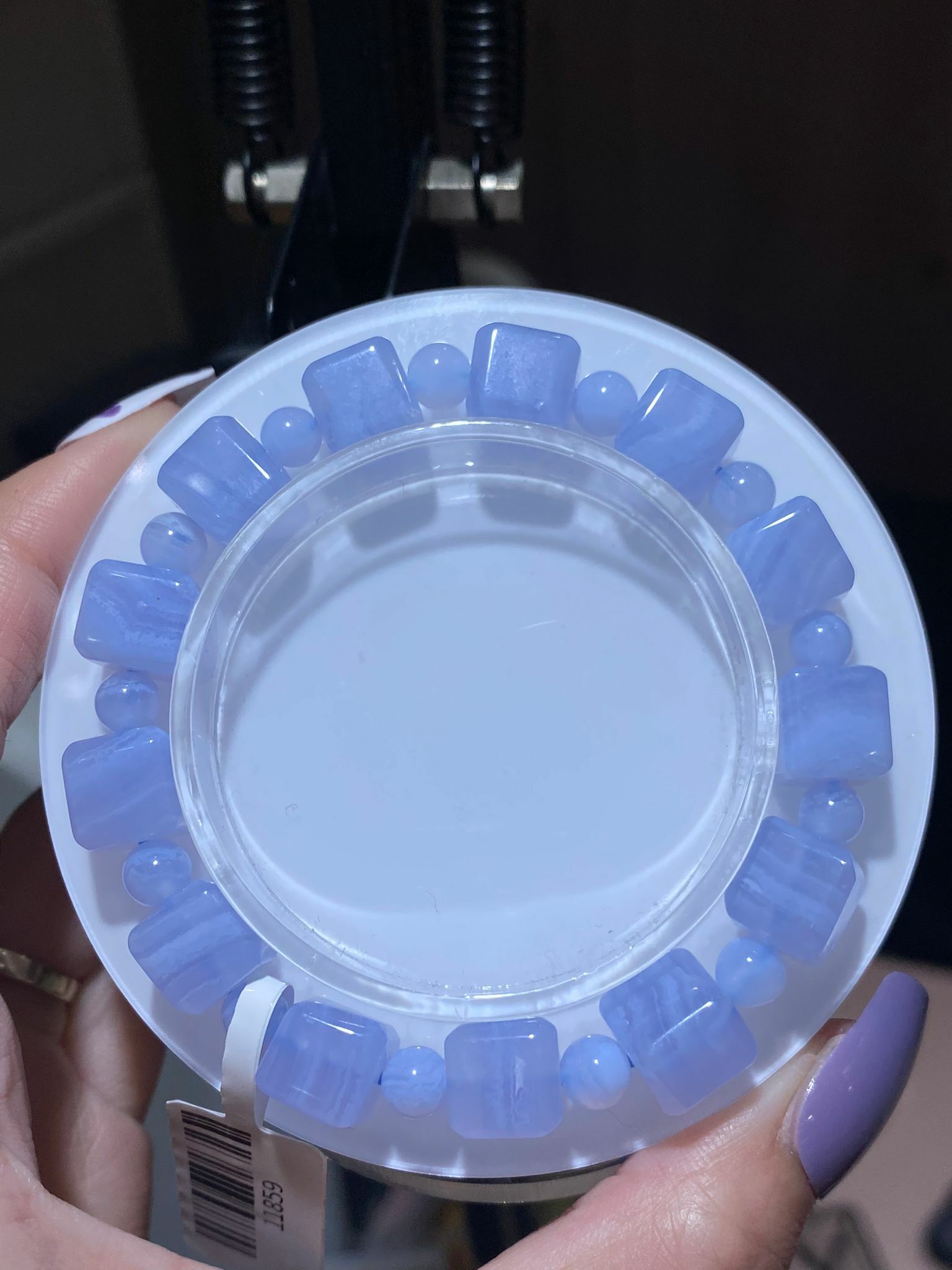 藍紋瑪瑙方粒手串