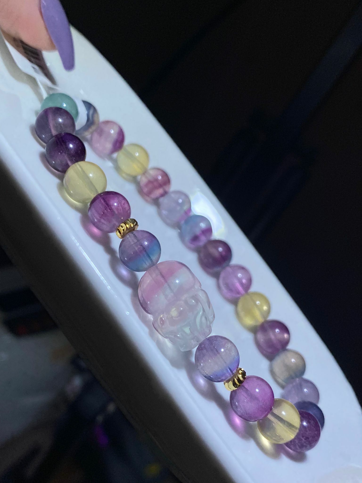 8-8.3mm千層彩螢石貔貅手串