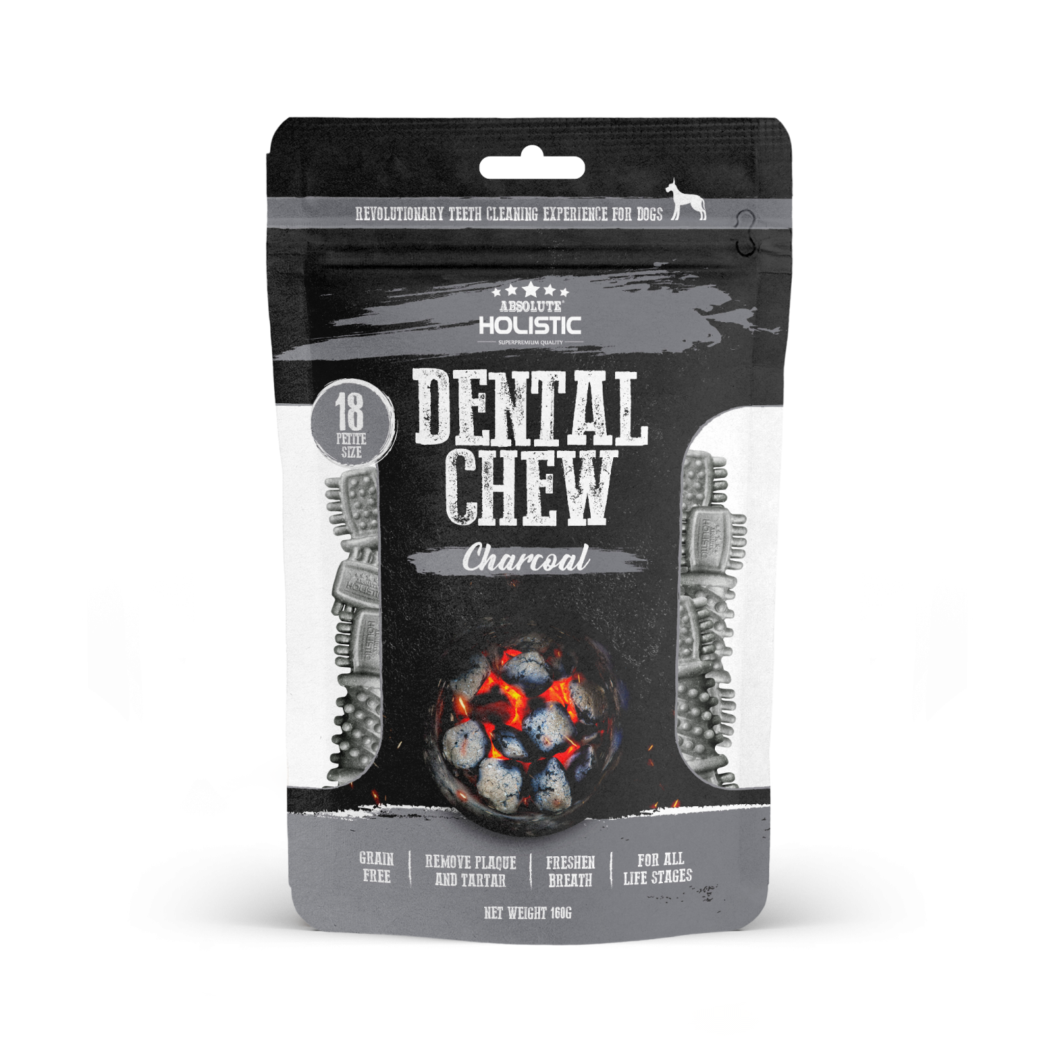 Absolute Dental Chew 潔齒骨 160g - 活性炭 (腸胃排毒和淨化) 