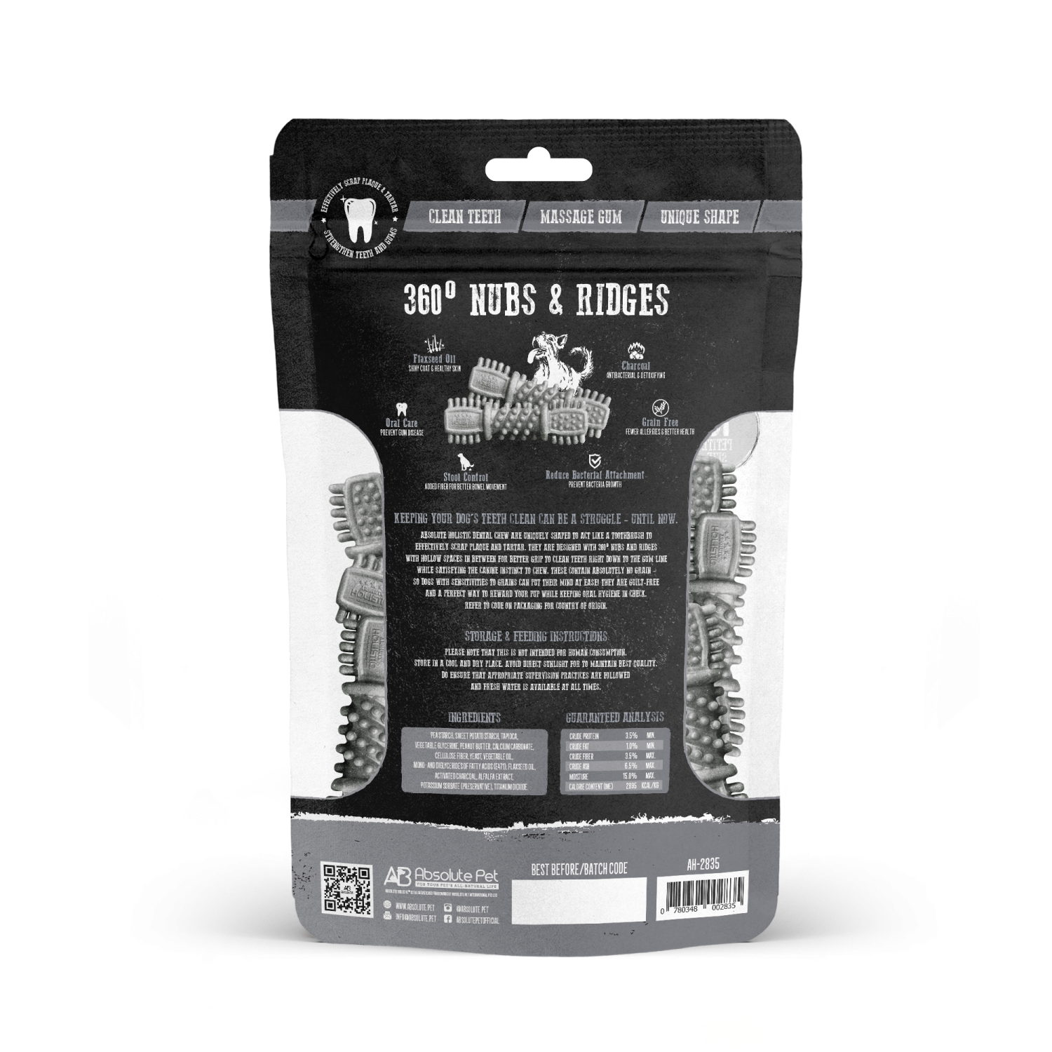 Absolute Dental Chew 潔齒骨 160g - 活性炭 (腸胃排毒和淨化) 