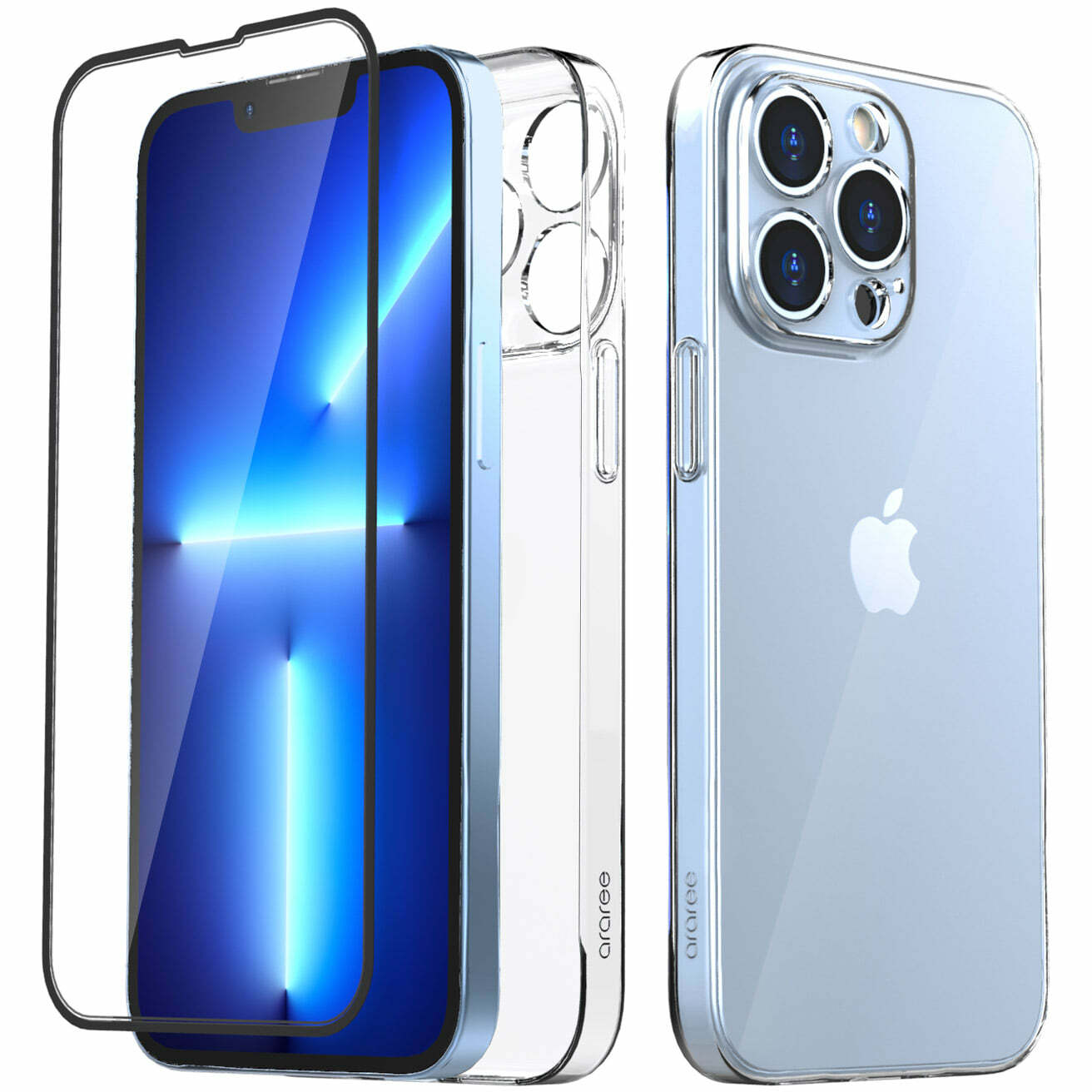 iPhone 13 Series araree Core Nukin 硬身透明殼+保護貼 套裝