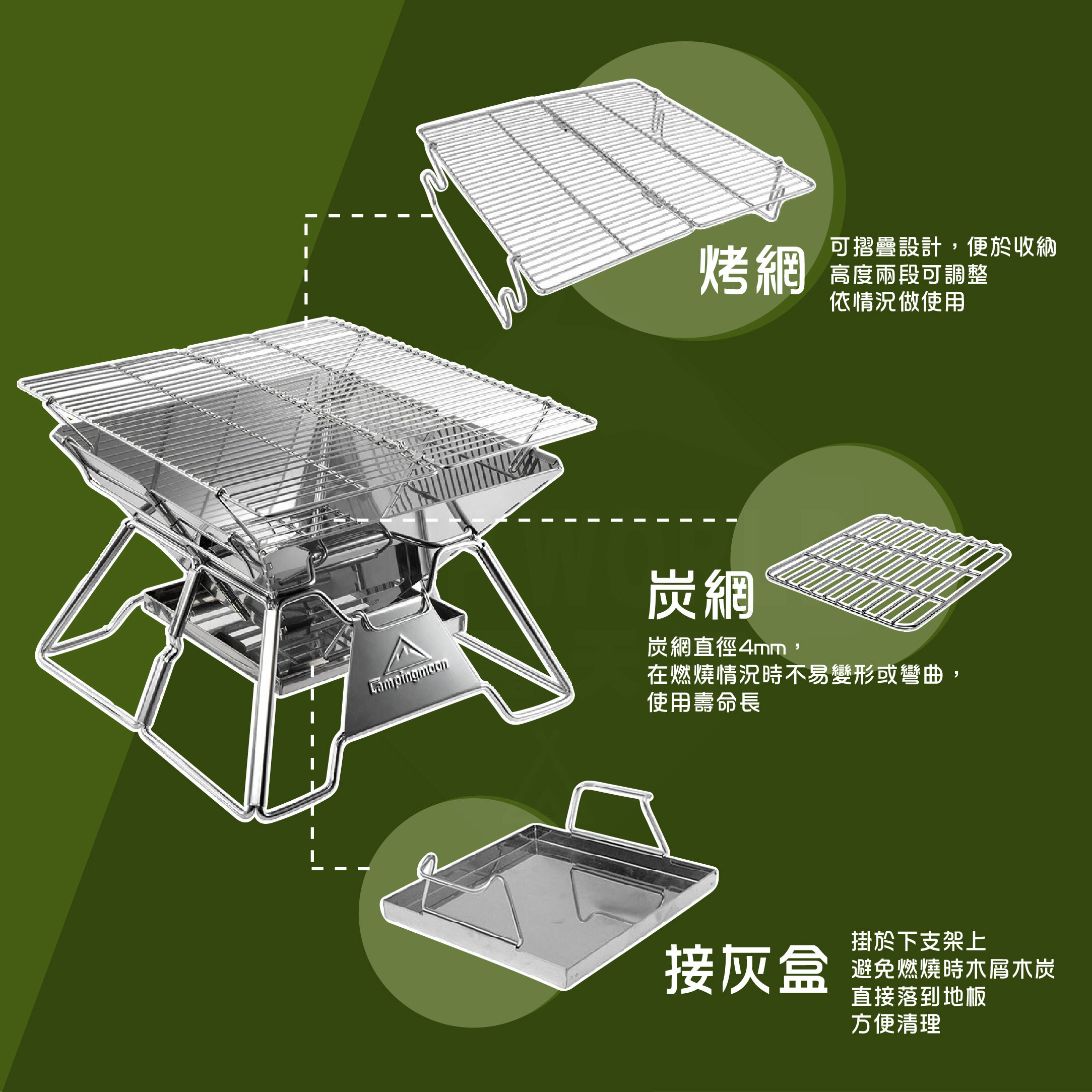【CampingMoon】柯曼 輕便燒烤爐 MT-2