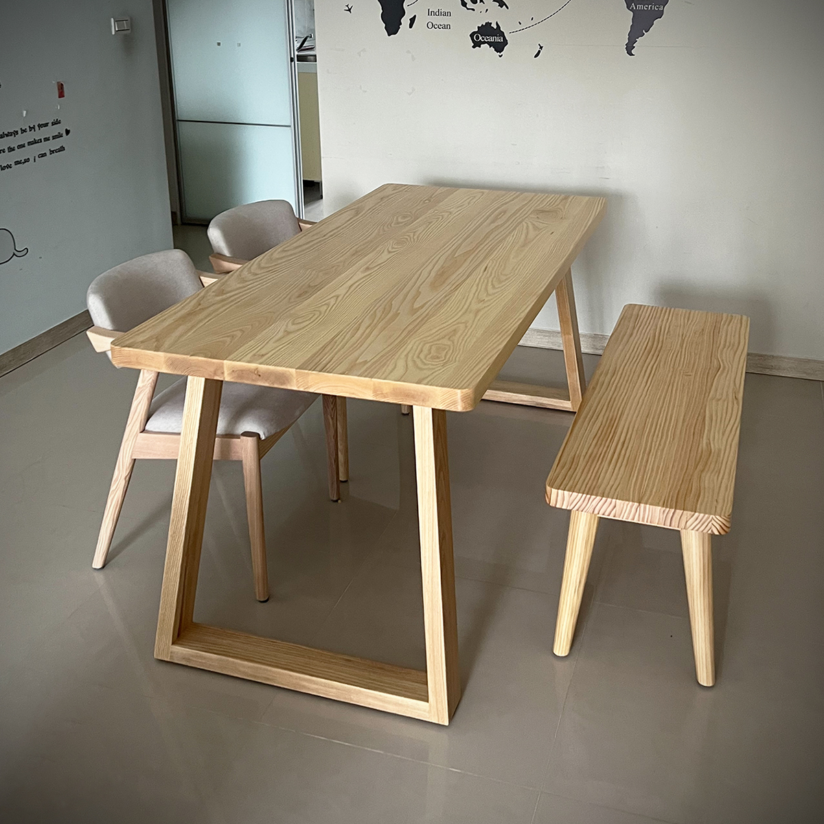 Grace-北歐斜腳全實木桌|可訂製