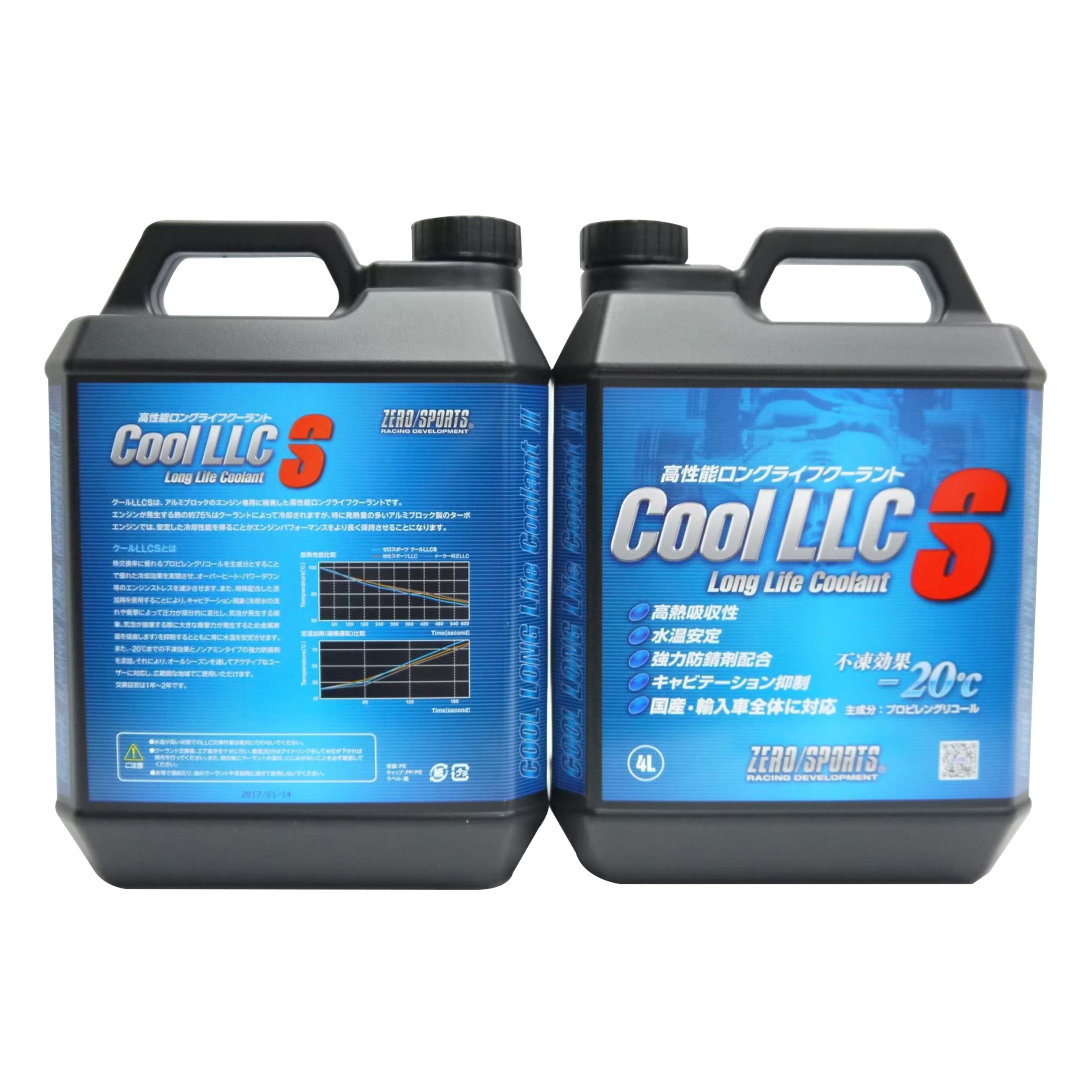 【日本ZERO/SPORTS】總代理-LLC S 防凍水箱冷卻液 (防凍保護-20℃) 6瓶/箱 4L