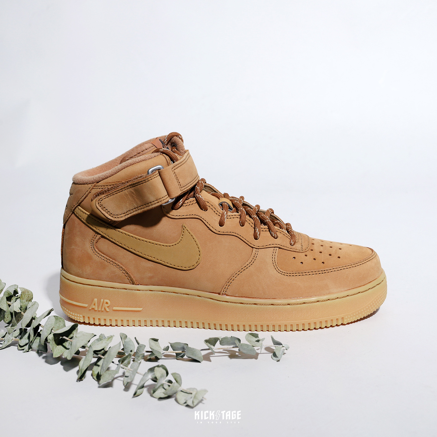 NIKE AIR FORCE 1 MID 07 WB 小麥色土色麂皮膠底高筒休閒鞋