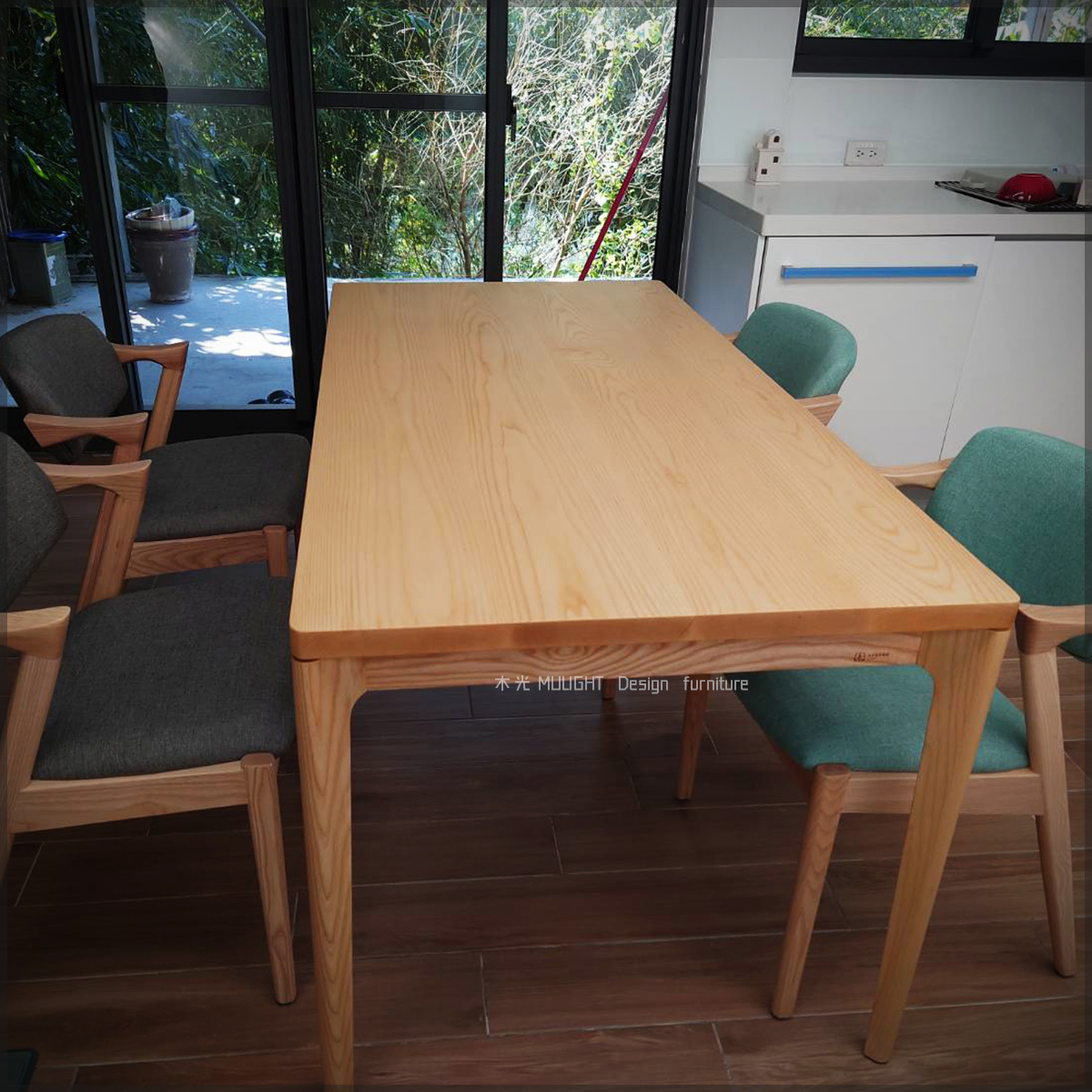 FION-梣木極簡四腳全實木桌|可訂製