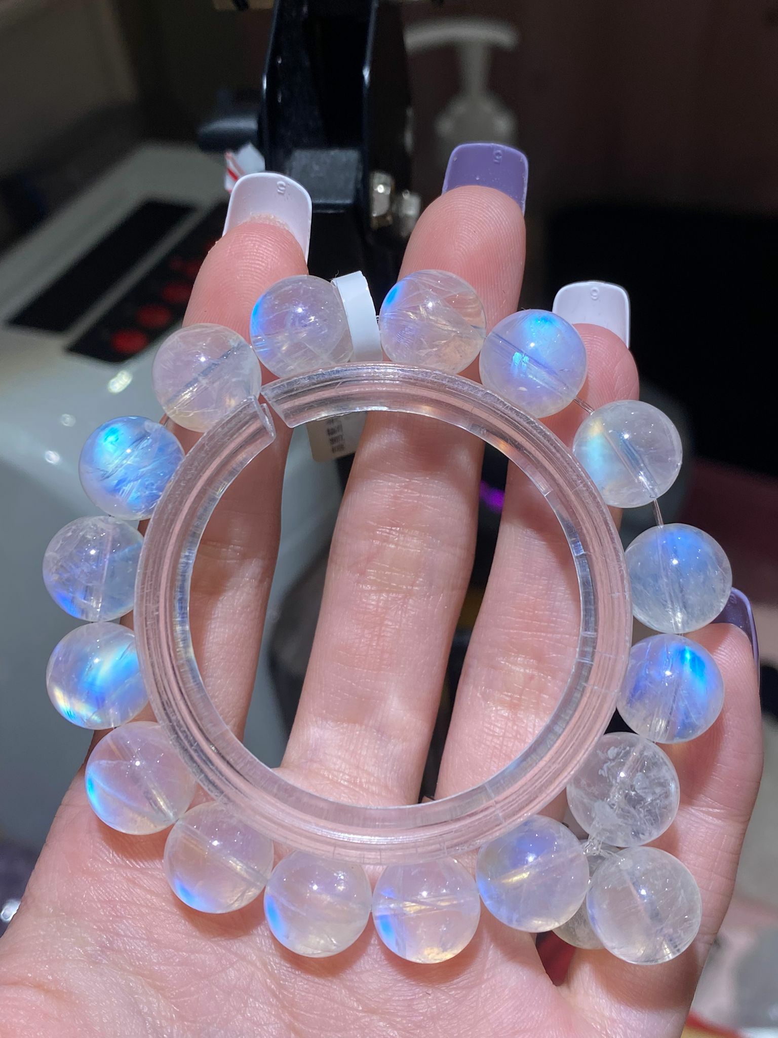 11-11.3mm 高質藍光玻璃體月亮石