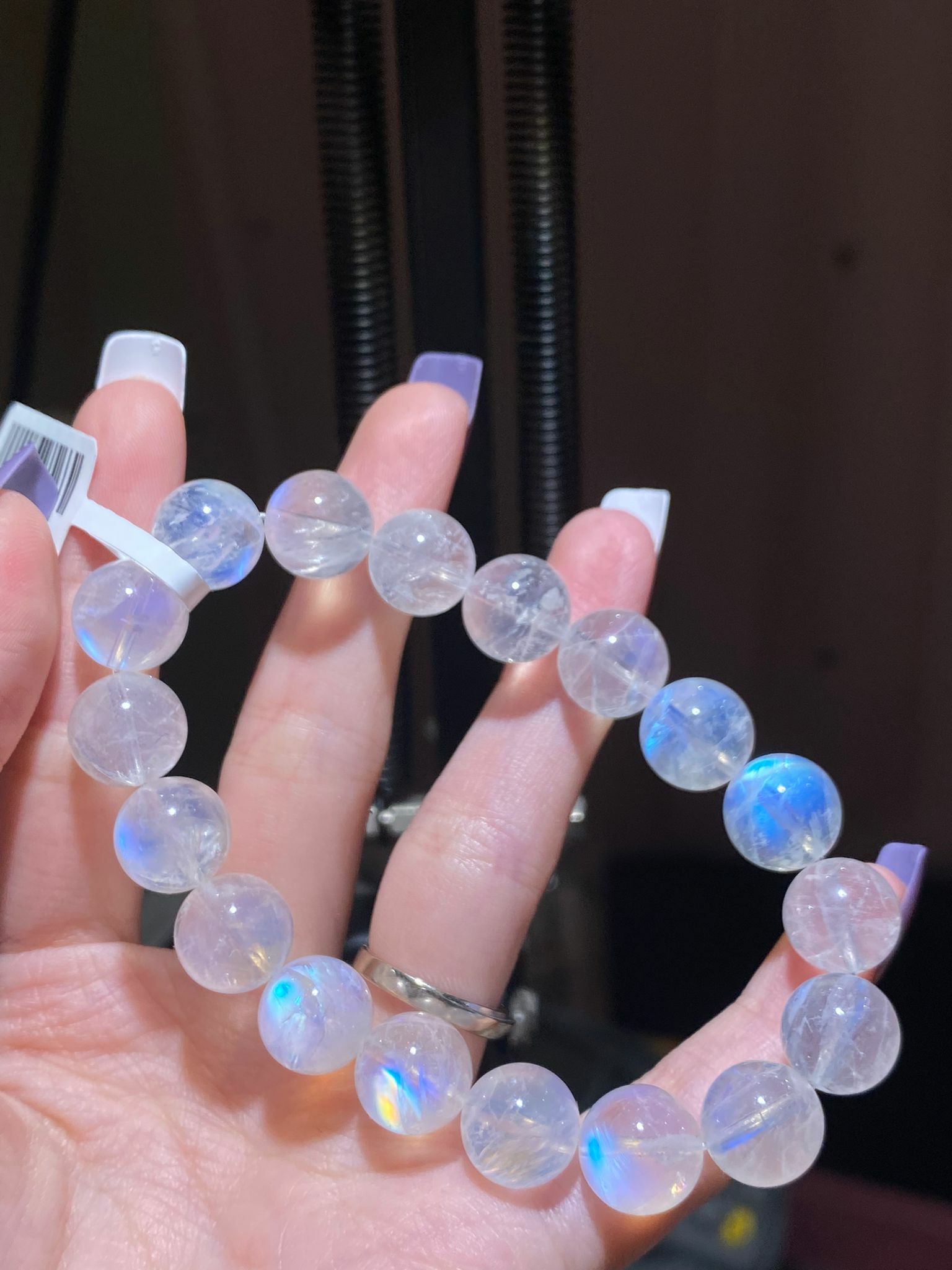 11-11.3mm 高質藍光玻璃體月亮石