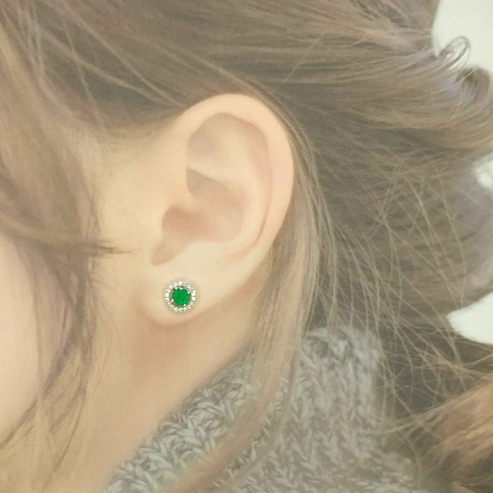 18K White Gold 0.20ct Diamond Earrings Jacket