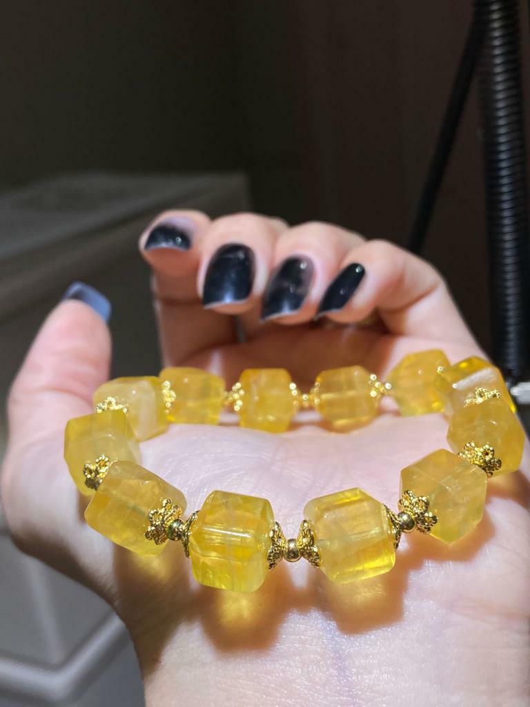 優惠黃螢石方粒手串(10mm)