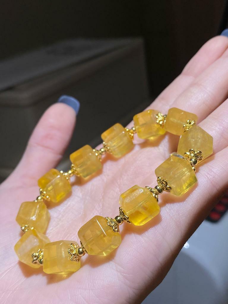 優惠黃螢石方粒手串(10mm)