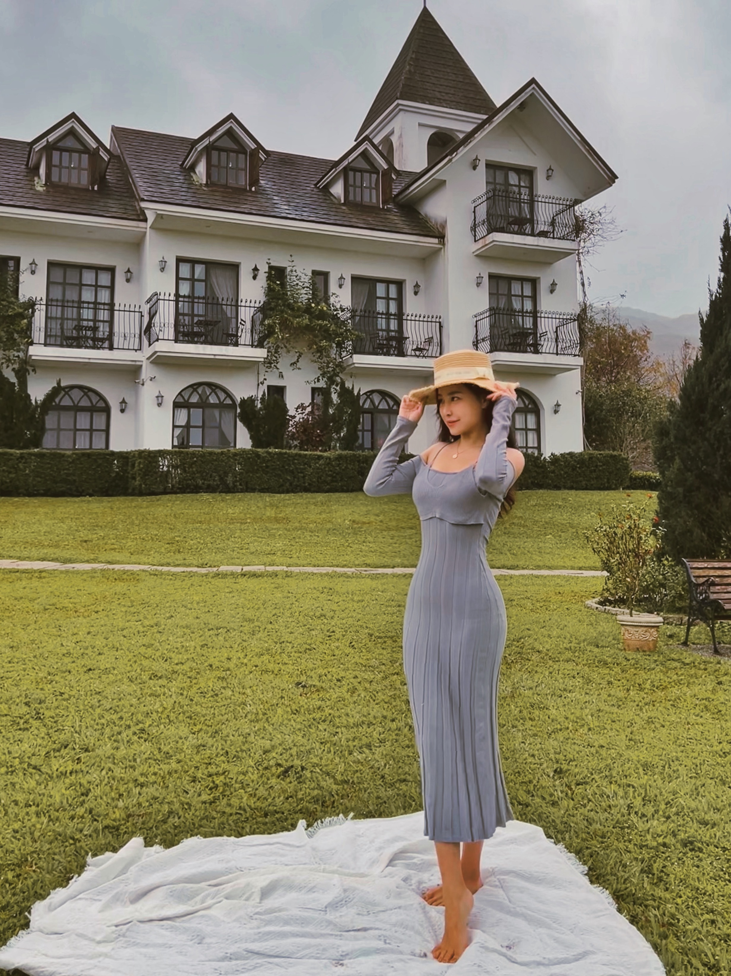 Castle 城堡早晨 針織假兩件顯瘦洋裝