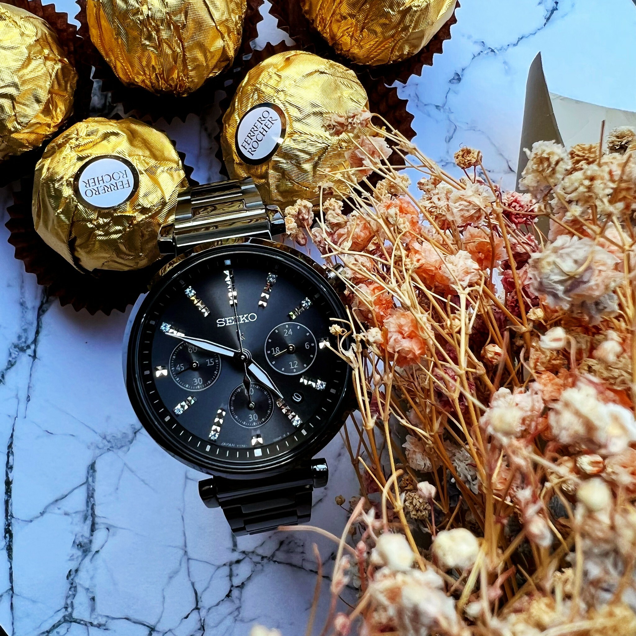 【SEIKO 精工】LUKIA系列 知性迷人太陽能計時腕錶 V175-0DY0SD 黑色  36.2mm 現代鐘錶