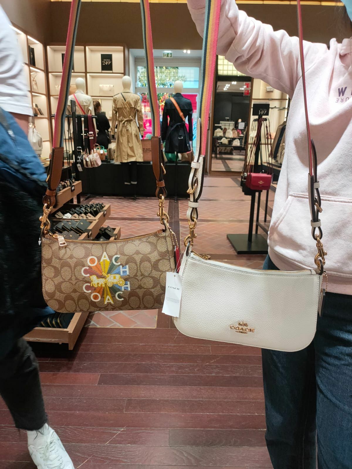 COACH SLING BAG WITH RAINBOW STRAP