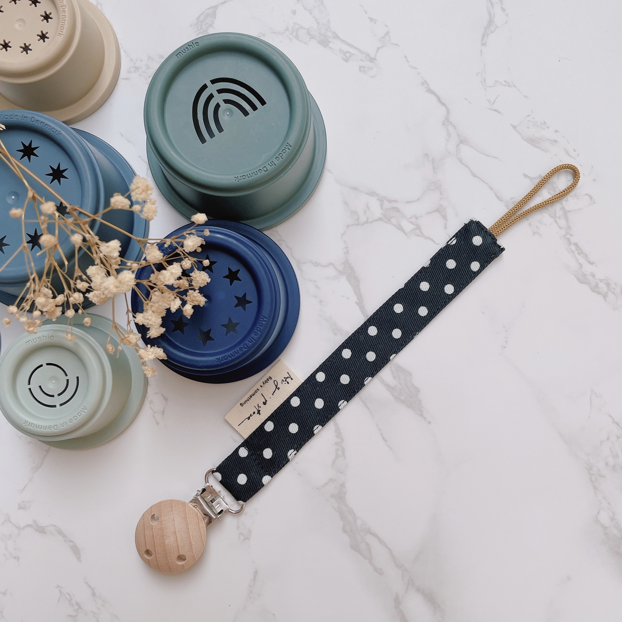 Hi Y.P store-櫸木夾-黑白波點