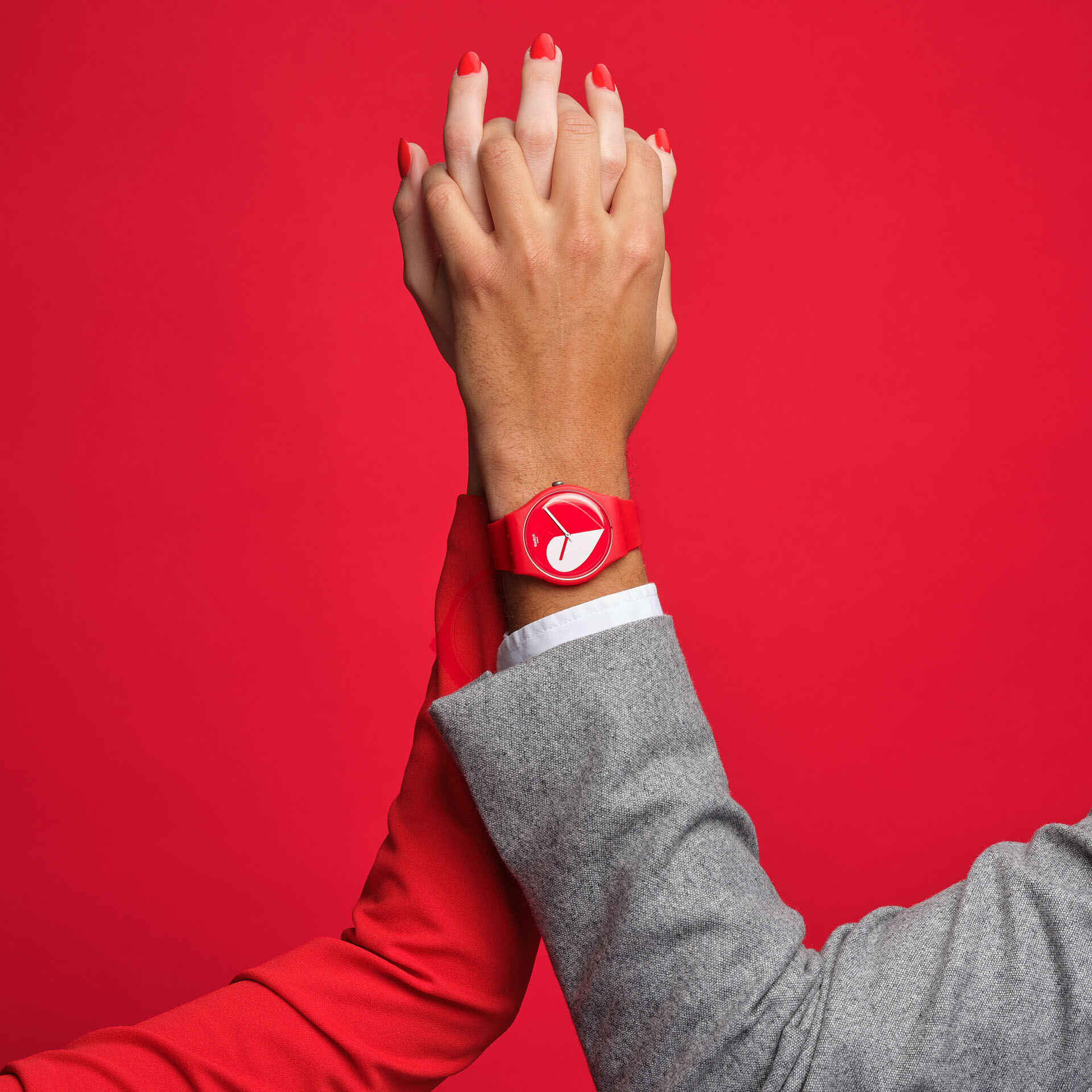 【Swatch】NEW GENT 情人節系列 SO29Z112 紅 41mm 現代鐘錶