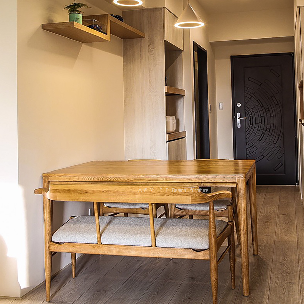 Ash梣木全實木極致四腳餐桌