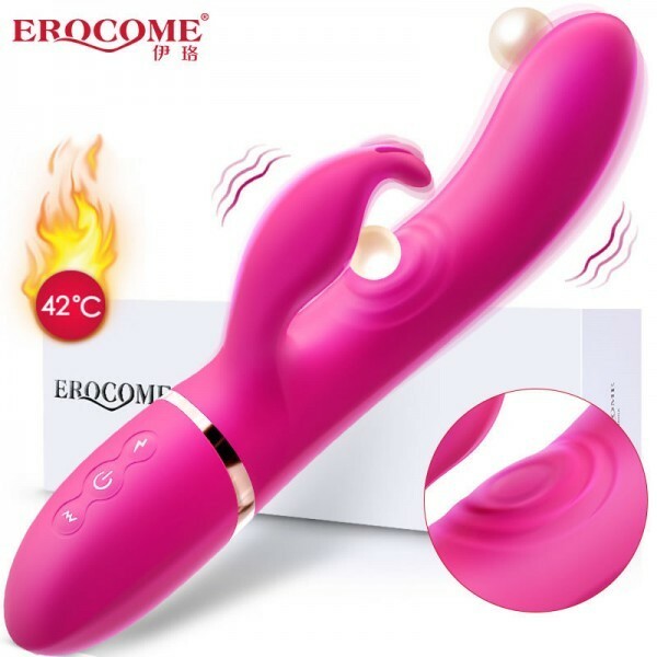 EROCOME 《Canes Venatici 獵犬座》G點拍打高潮溫感雙頭震動按摩棒 （玫瑰紅色）