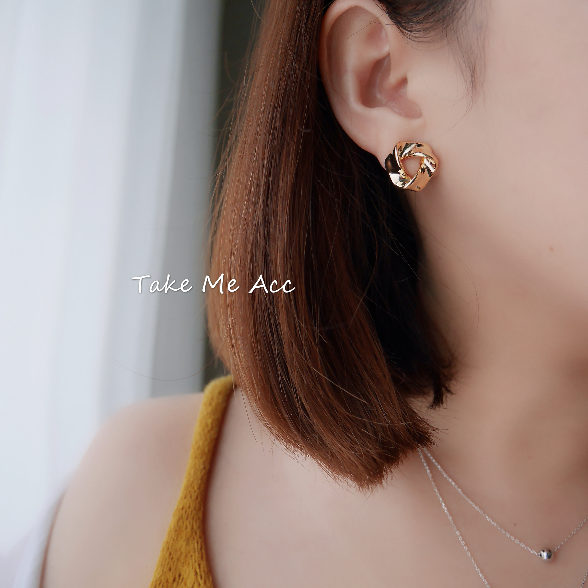 18K金三角戀曲 │ 純銀針耳環