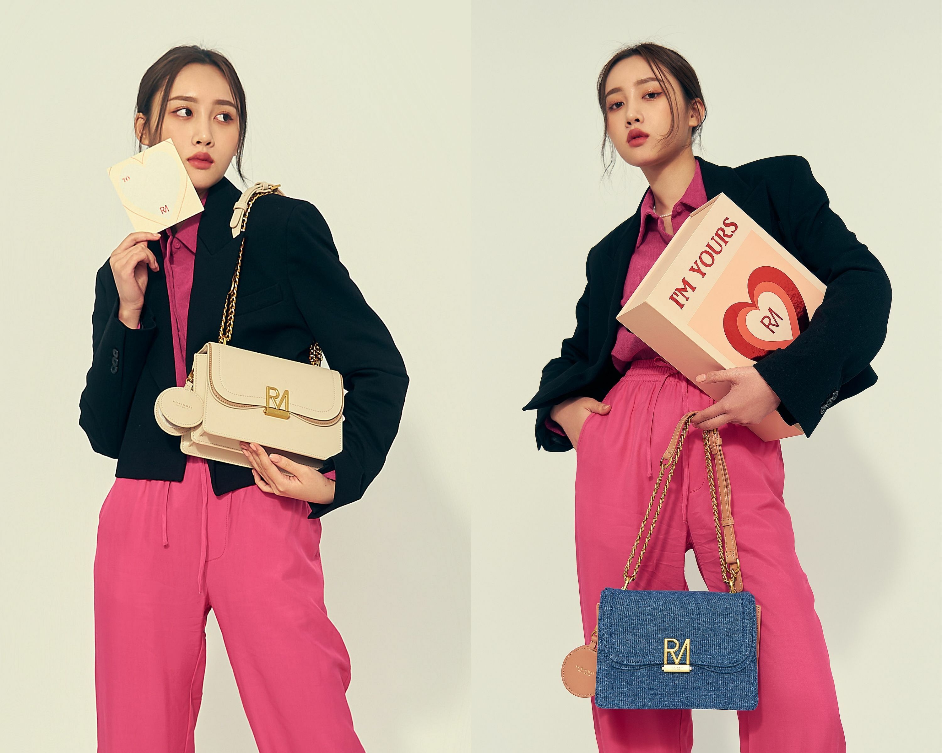 ELLY 雙層撞色斜背包、ELLY 丹寧斜背包限定版