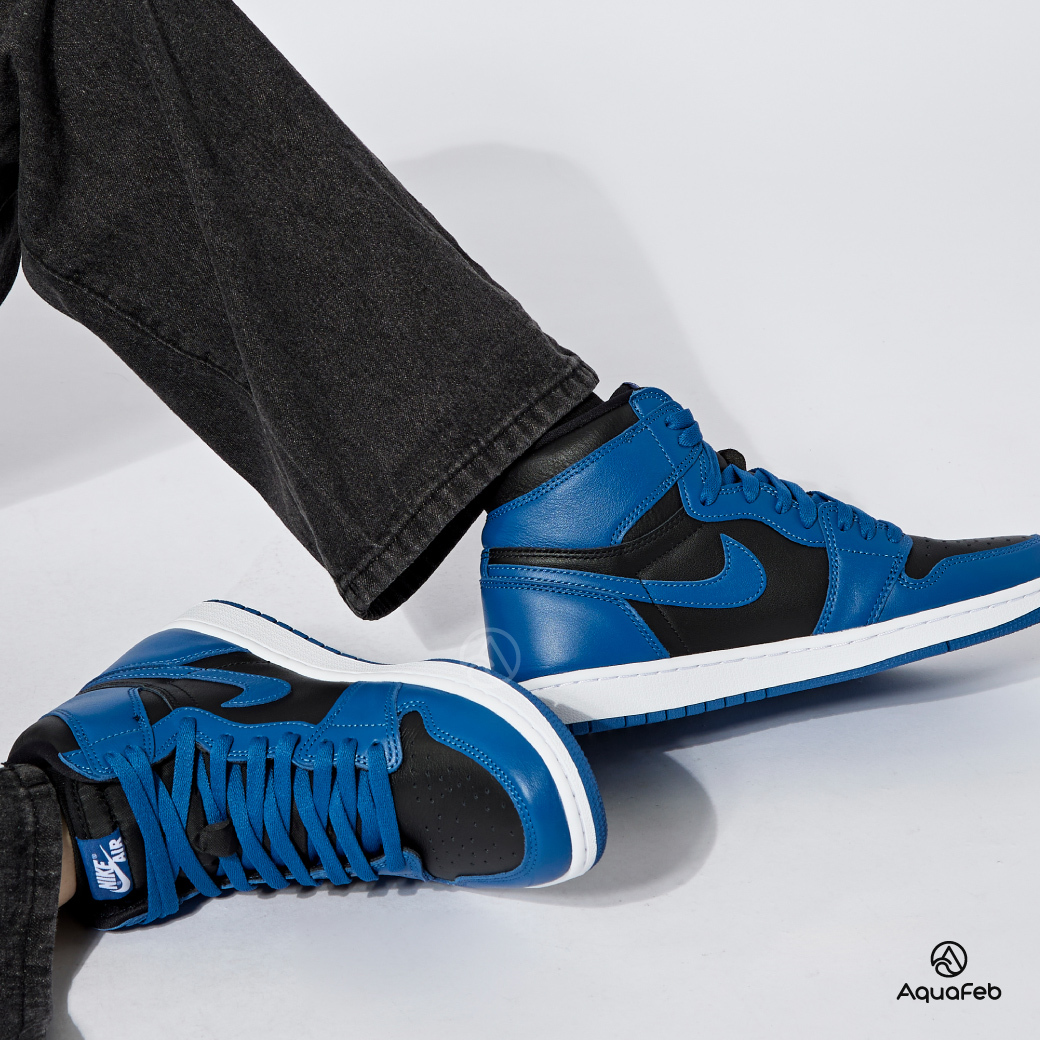 Nike Jordan 1 OG Dark Marina Blue 男黑藍經典高筒休閒鞋555...