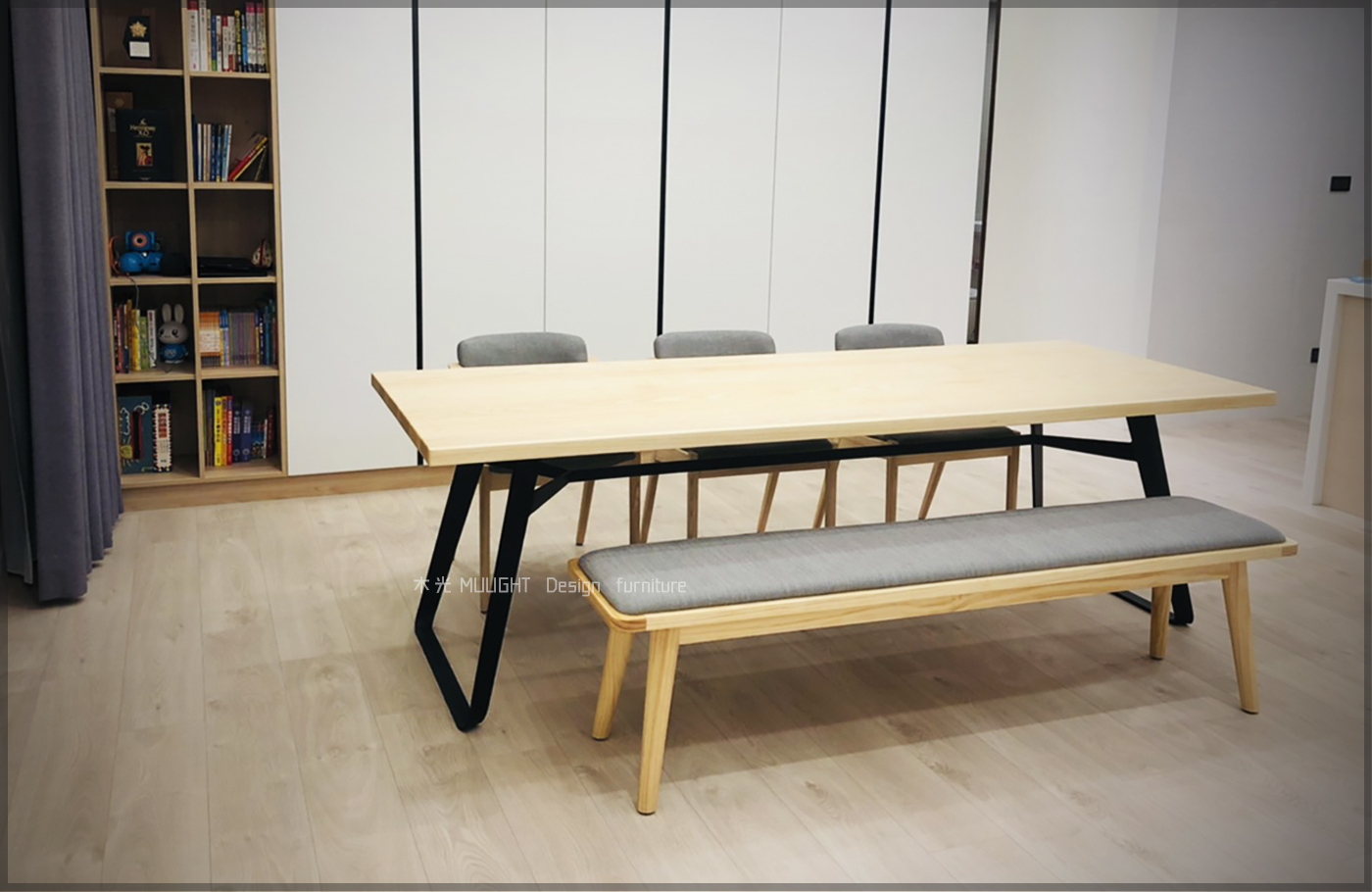 VERN北歐造型扁腳實木桌