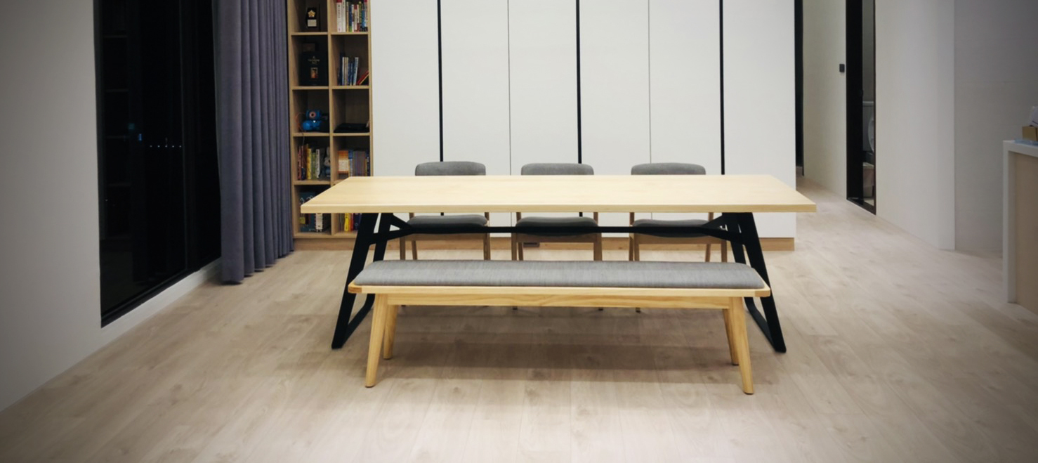 VERN北歐造型扁腳實木桌