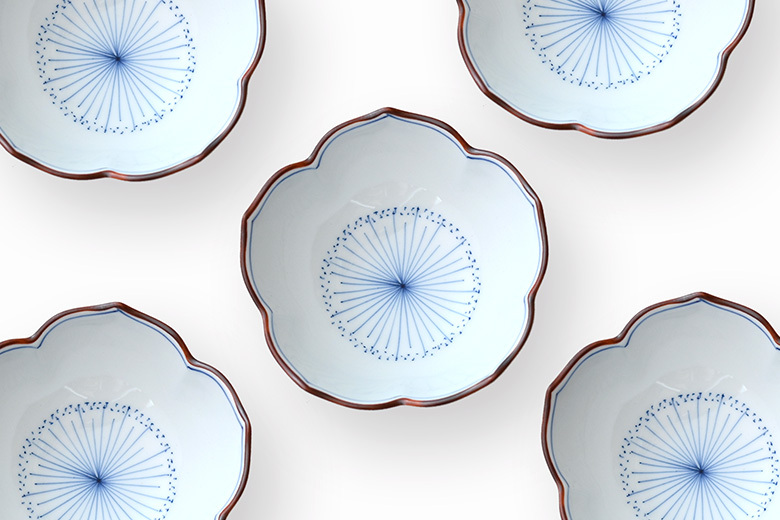 波佐見燒 洸琳窯 手繪桔梗小缽