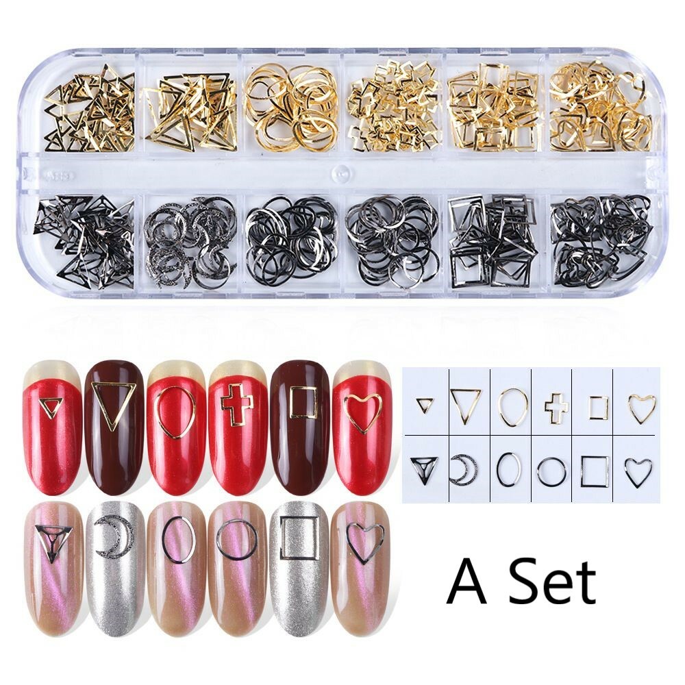 美甲飾品 金屬窩釘套裝1盒12格款/ 12盒款 A-F
