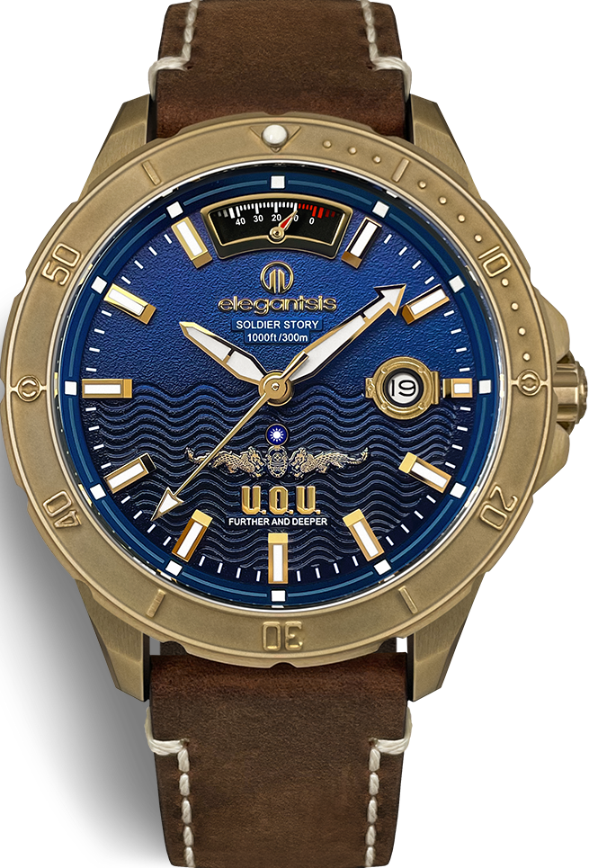 萬年鐘錶 - elegantsis 愛樂時    愛樂時 青銅圈-水下作業大隊限量機械男錶   ELJO65AS-UOU-9B01LC